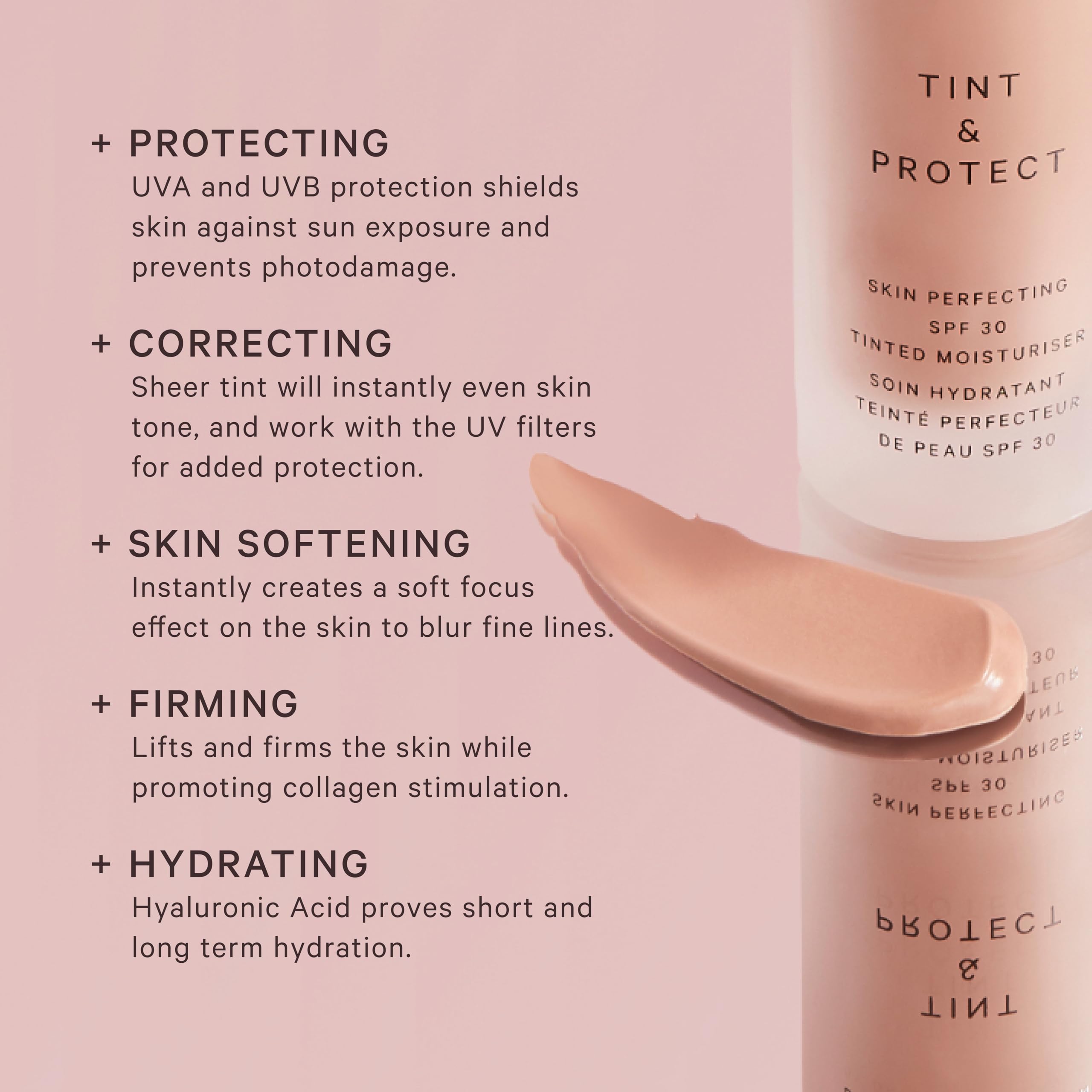 MZ SKIN Tint & Protect SPF 30 Tinted Moisturizer with Vitamin C, Hyaluronic Acid & Kahai Nut Oil - Hydrating, Plumping Tinted Sunscreen for Face (1.01 fl oz/30ml) | Perfect for Daily Sun Protection & Natural Makeup Look