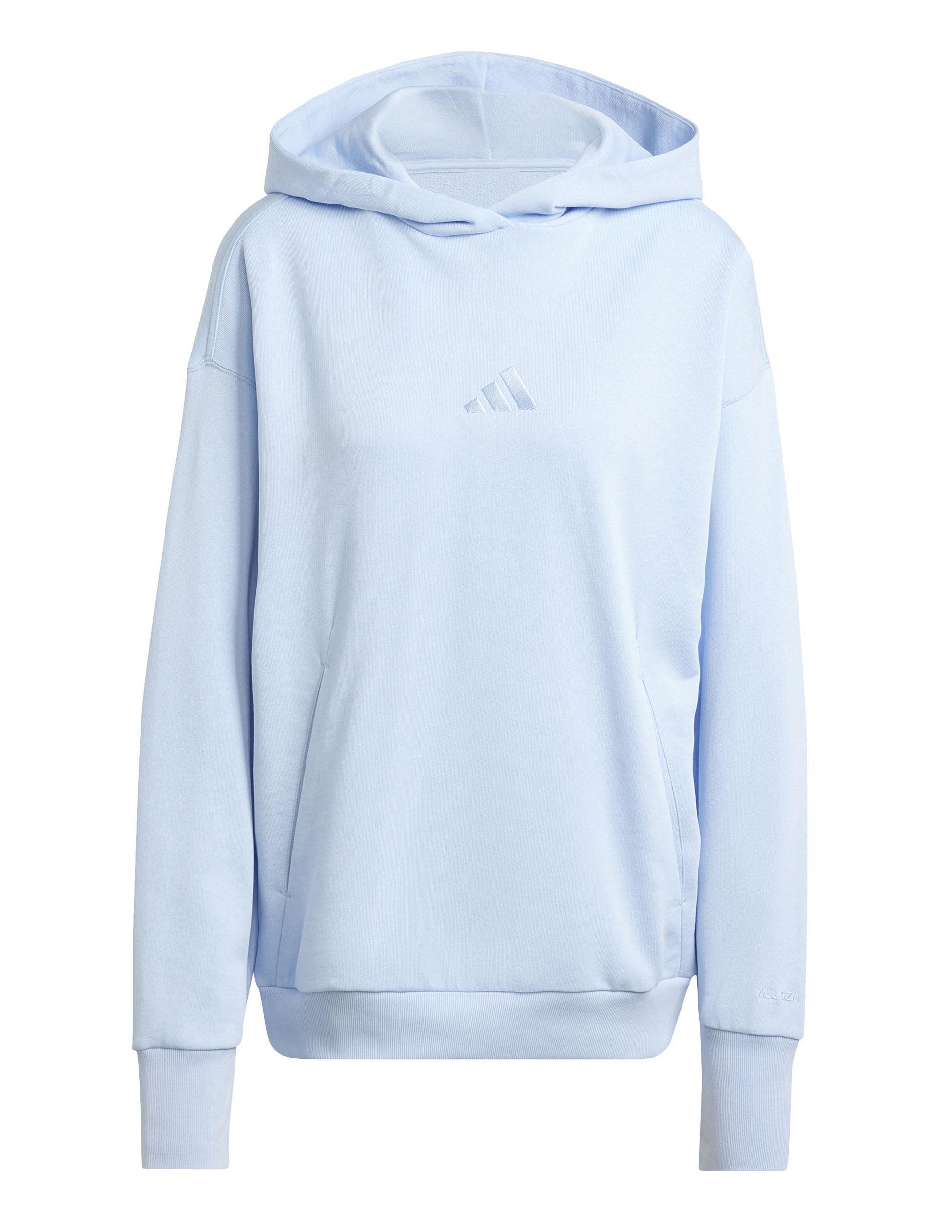 ALL SZN French Terry Loose Hoodie - Glow Blue | Comfortable Oversized Pullover Sweatshirt for Men & Women | Perfect for Casual Wear, Gym, and Lounge