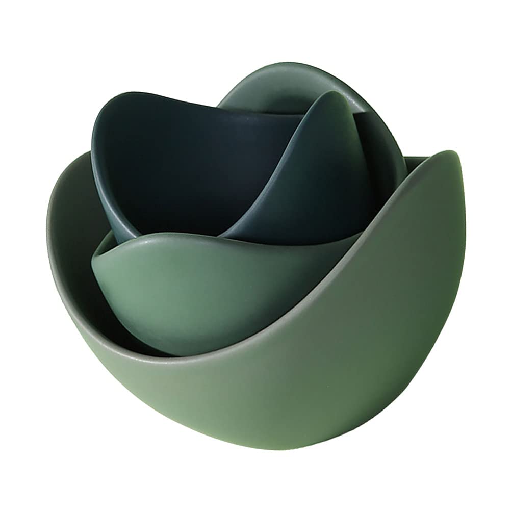 Lotus Ceramic Serving Bowls Set - 6-Piece White Porcelain Dessert, Salad, Soup & Pasta Bowls for Microwave Safe Household Use | Perfect for Kids Meals, Party Snacks & Family Dining