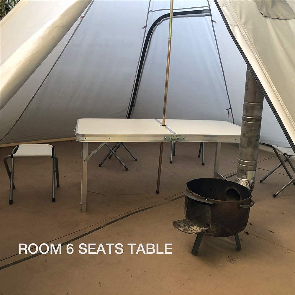 4 Person 5lb Lightweight Tipi Hot Tent with Stove Jack - 7'3