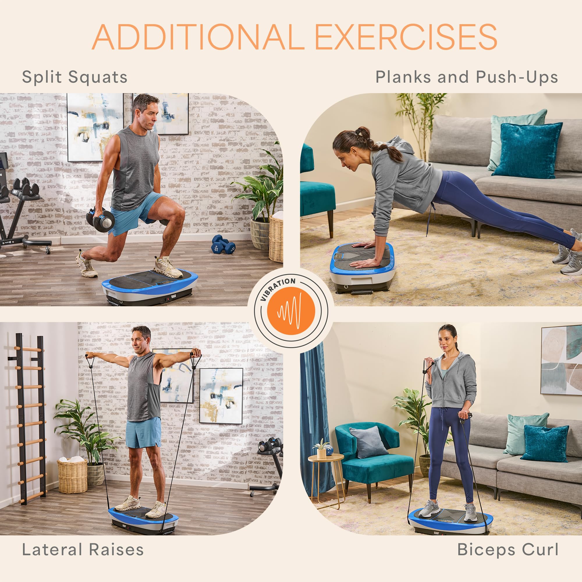 Lifepro Rumblex Max 4D Vibration Plate Exercise Machine with Resistance Bands - Home Fitness Equipment for Full Body Workout, Muscle Toning, Strength Training & Recovery - Perfect for Home Gym, Weight Loss & Physical Therapy