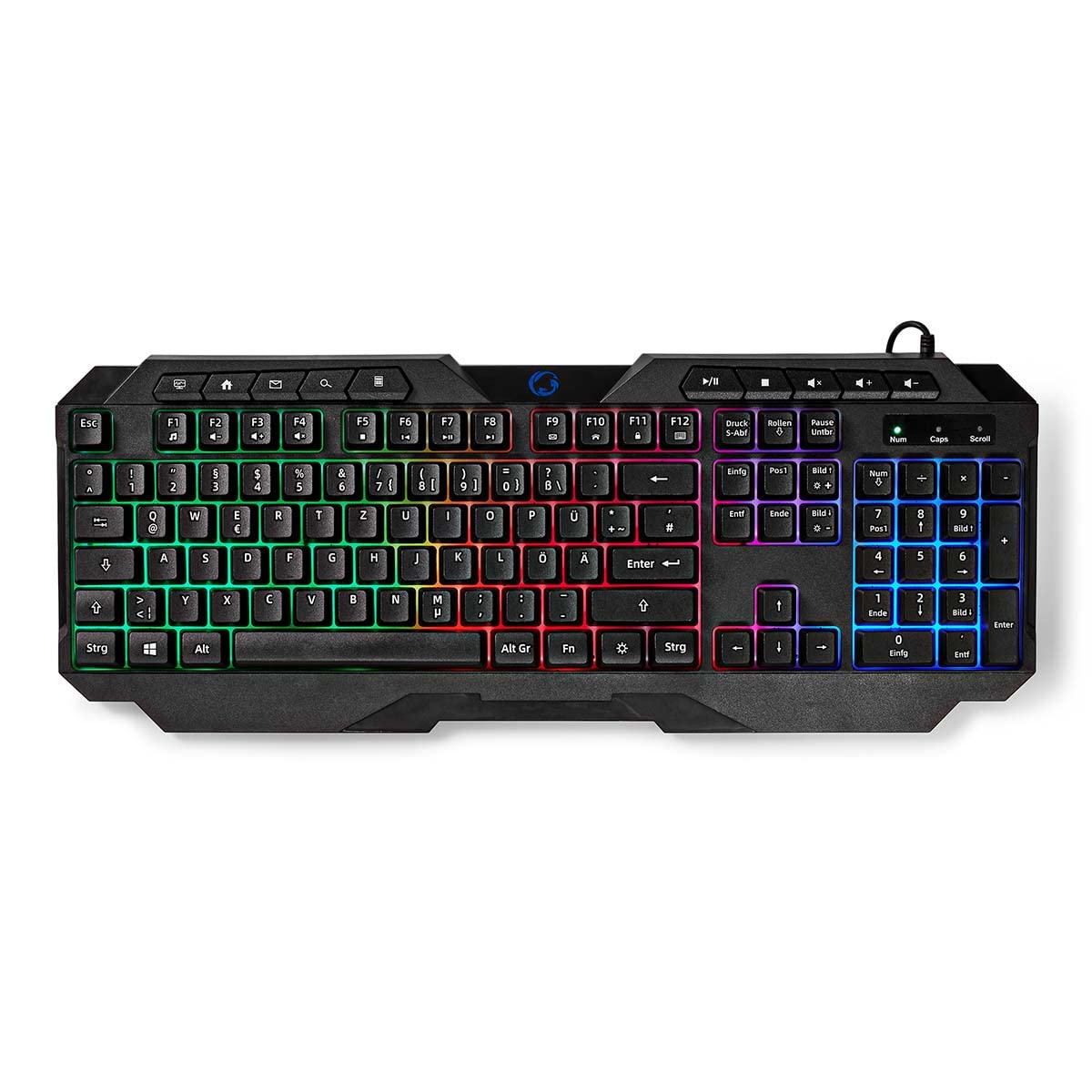 NEDIS Wired Gaming Keyboard with LED Backlit, USB Type-A for PC Gaming