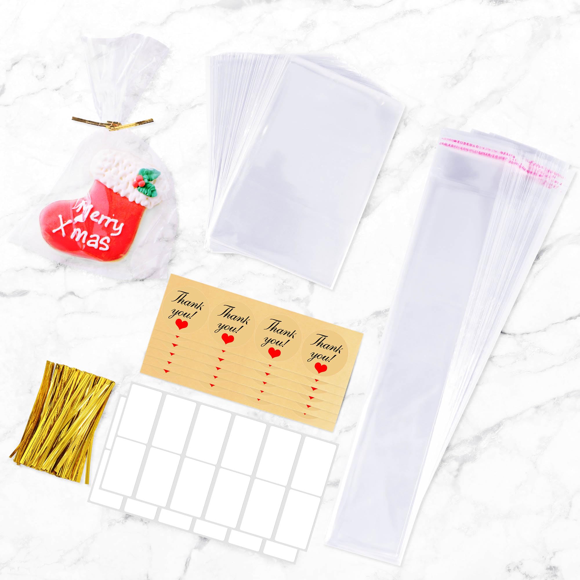 100 Pcs Clear Cellophane Treat Bags for Bakery & Gifts - 50 PCS 4