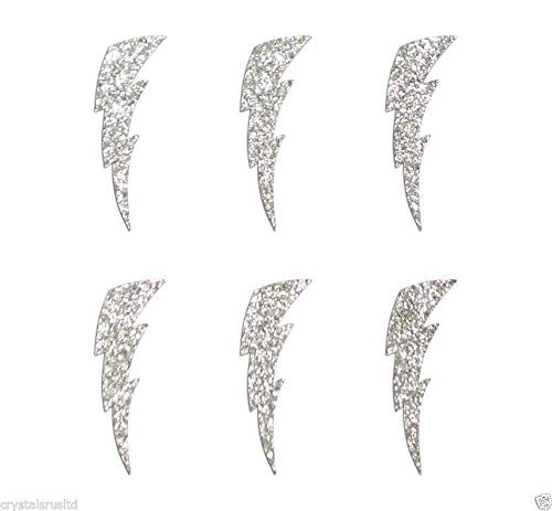 24-Pack Silver Lightning Bolt Self-Adhesive Glitter Stickers for Card Making, Scrapbooking, DIY Crafts (1 Inch) - Perfect for Party Decorations, Gift Wrapping & School Projects