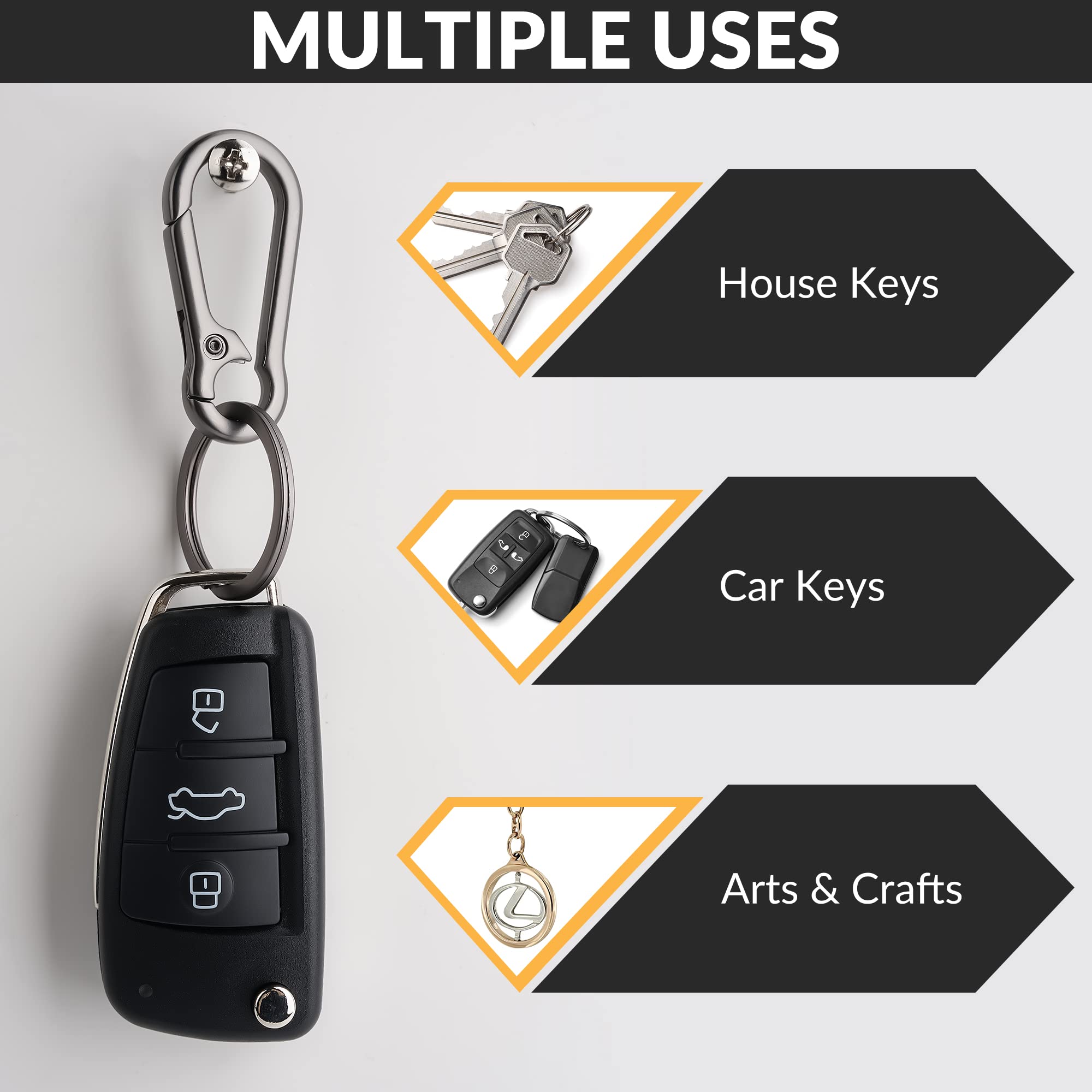 3 Pack Keychain Holder for Men & Women - Durable Key Organizer Clip for Home, Office & Travel