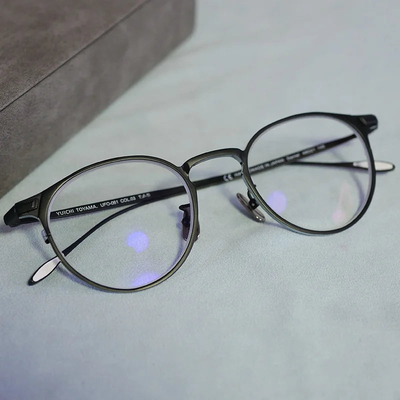 Aimee Unisex Full Rim Round Titanium Eyeglasses 21061 - Lightweight & Durable Frame for Men & Women - Perfect for Reading, Work & Everyday Use