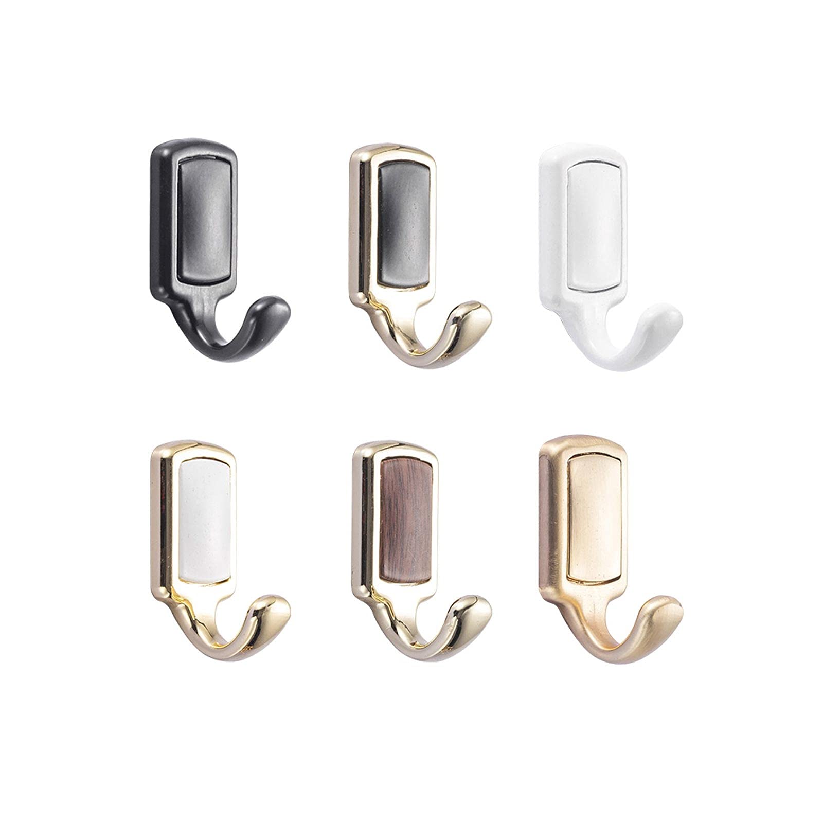 6 Pack Wall Mounted Coat Racks - Heavy Duty Metal Hooks for Bathroom, Closet & Entryway - Space Saving Robe & Towel Hooks for Doors, Cabinets & Walls - Perfect for Home Organization & Decorative Storage