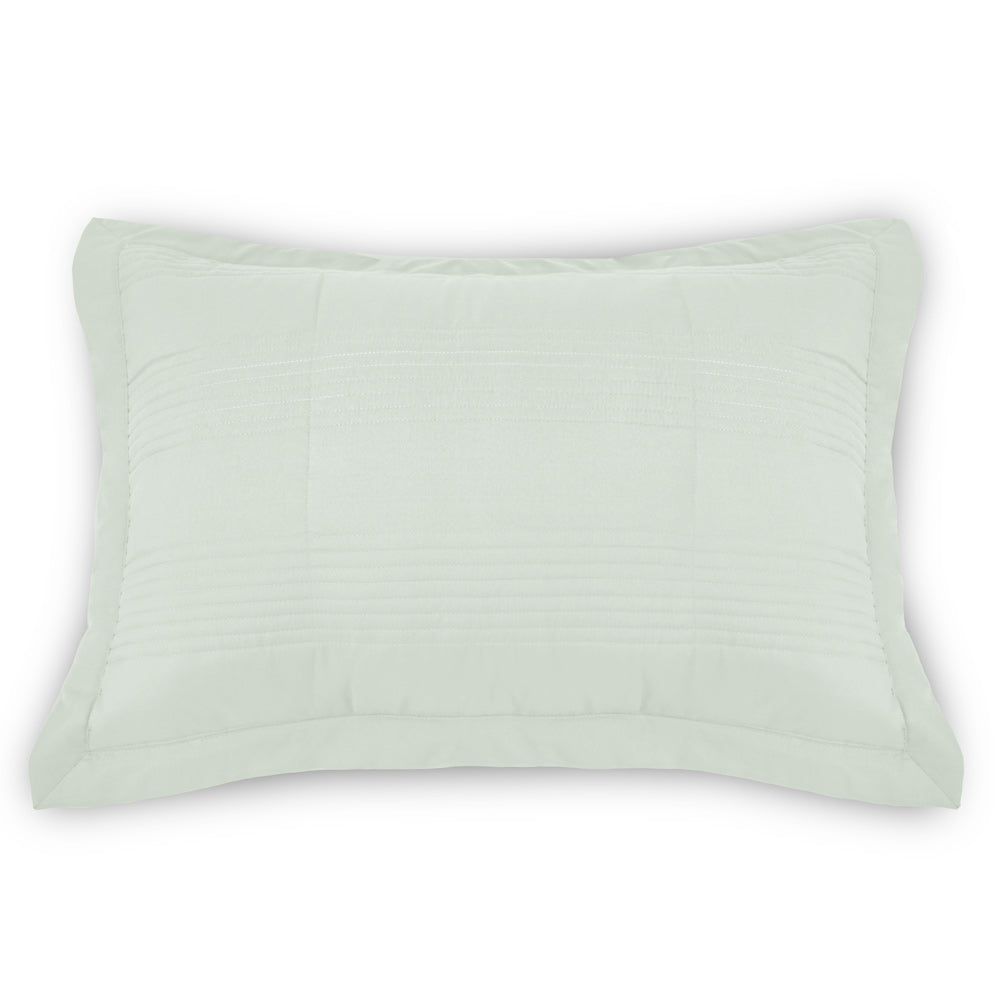 Amelia Quilted Sham Pillow Cover - Sage Green Decorative Bedding for Master & Guest Bedrooms | Soft Luxury Home Decor for Cozy Bedroom Makeover
