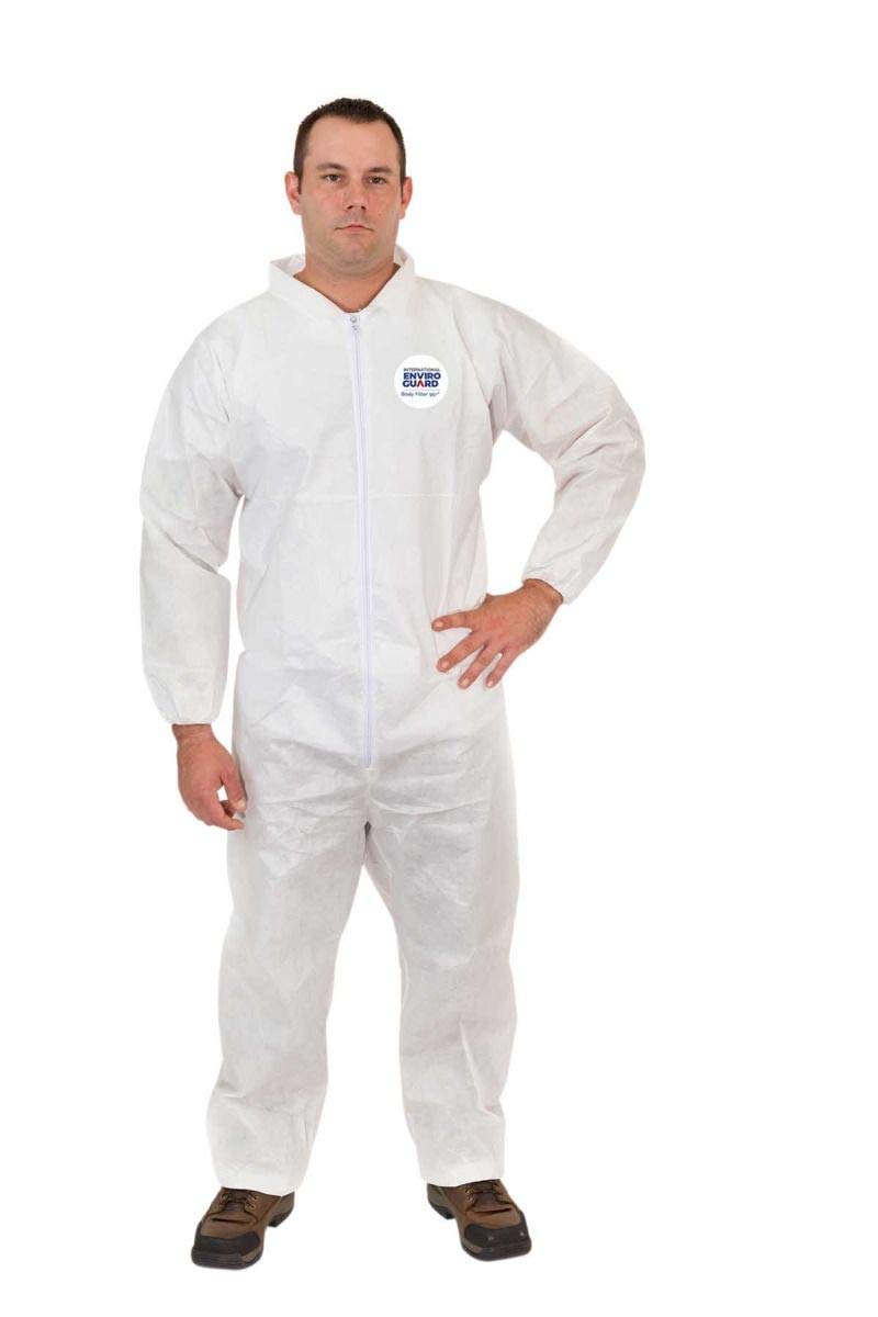 Disposable Coverall Suits for Men & Women | White Protective Full Body Suit - Breathable Cool Material for Dust Protection | Ideal for Construction, Painting, Cleaning & Industrial Work
