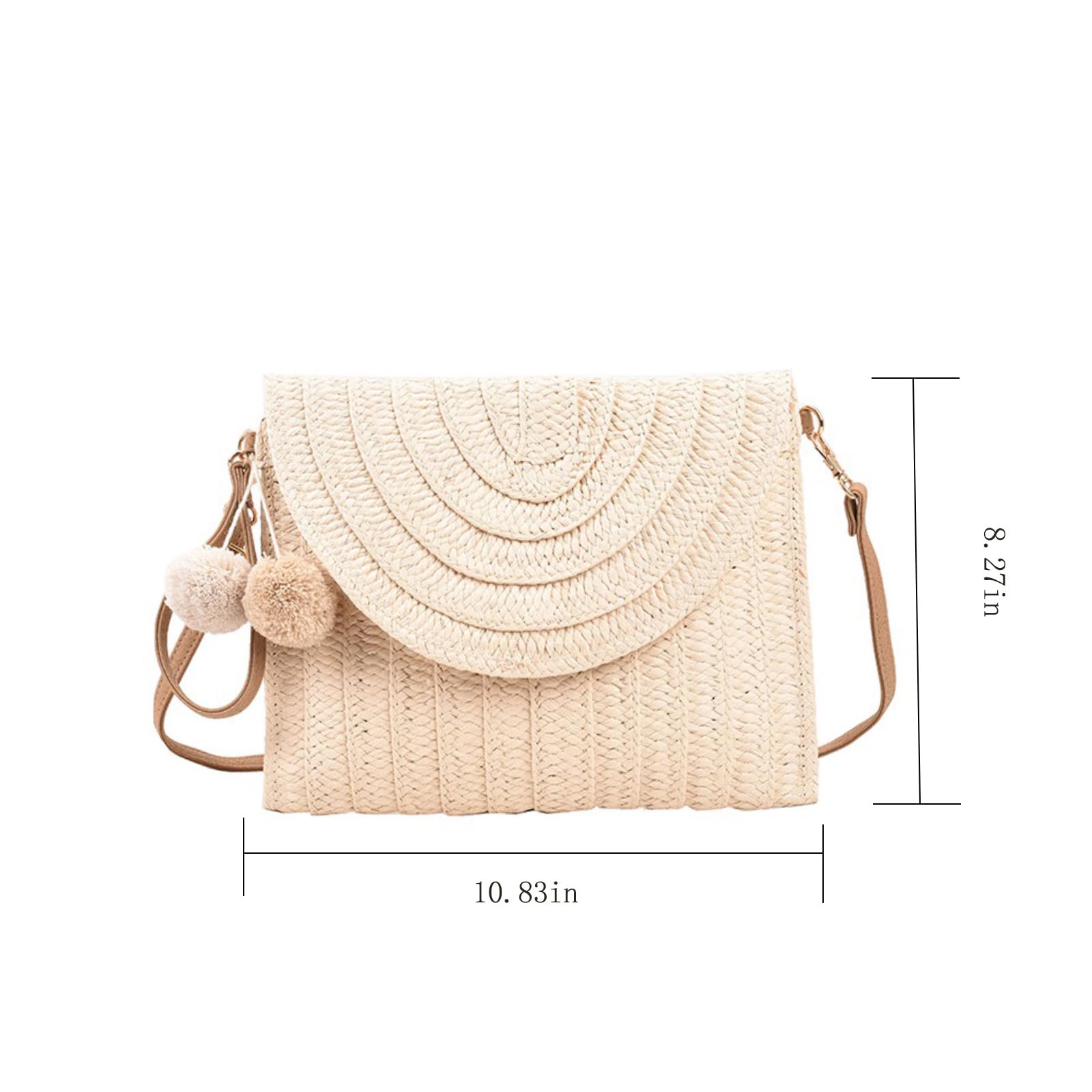 Mokoze Women's Woven Straw Tote Bag with Magnetic Buckle - Handcrafted Beach Bag for Travel, Party & Vacation - Perfect Summer Accessory for Shopping, Picnics and Outdoor Activities