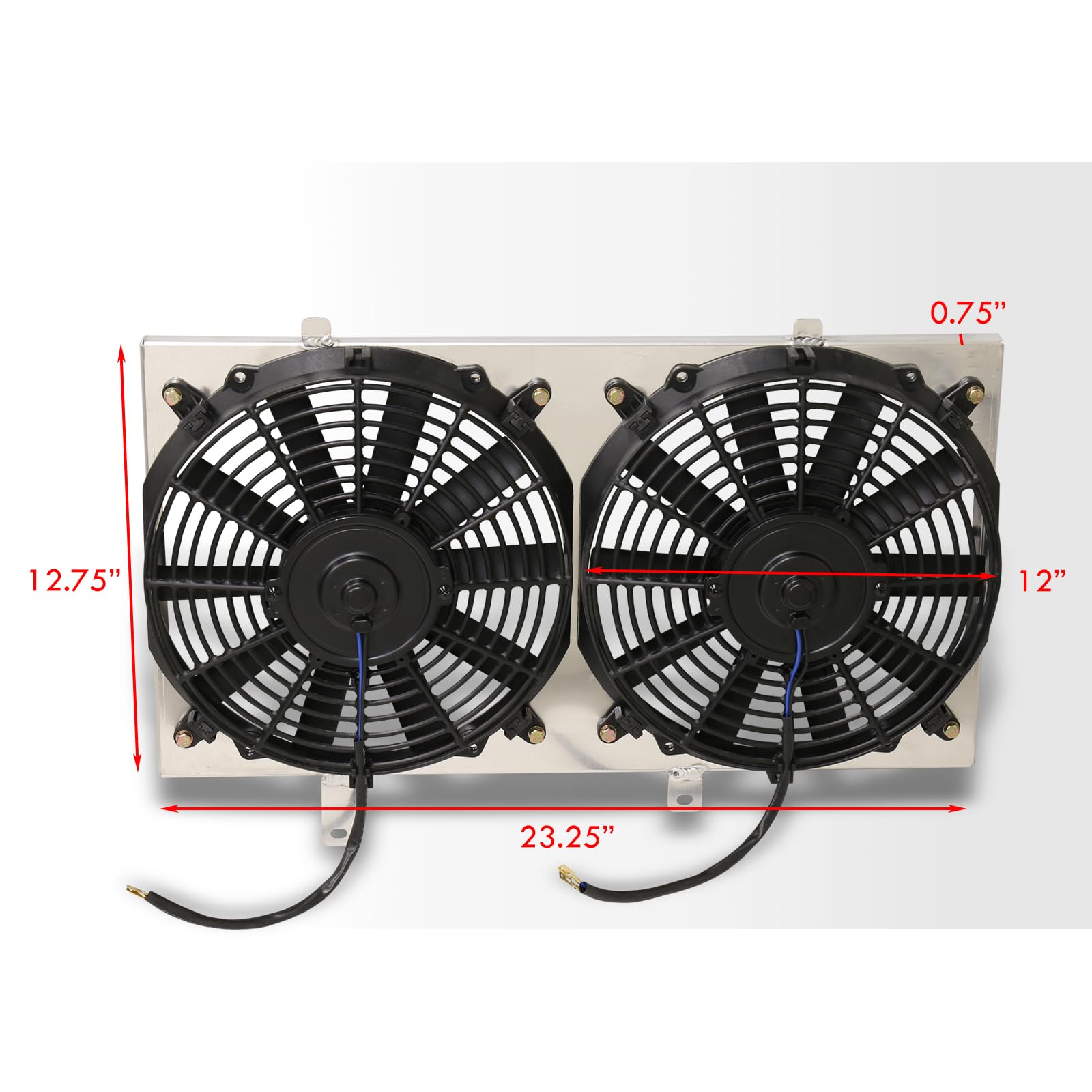 AJP Distributors Aluminum Radiator Fan Shroud Kit with 12