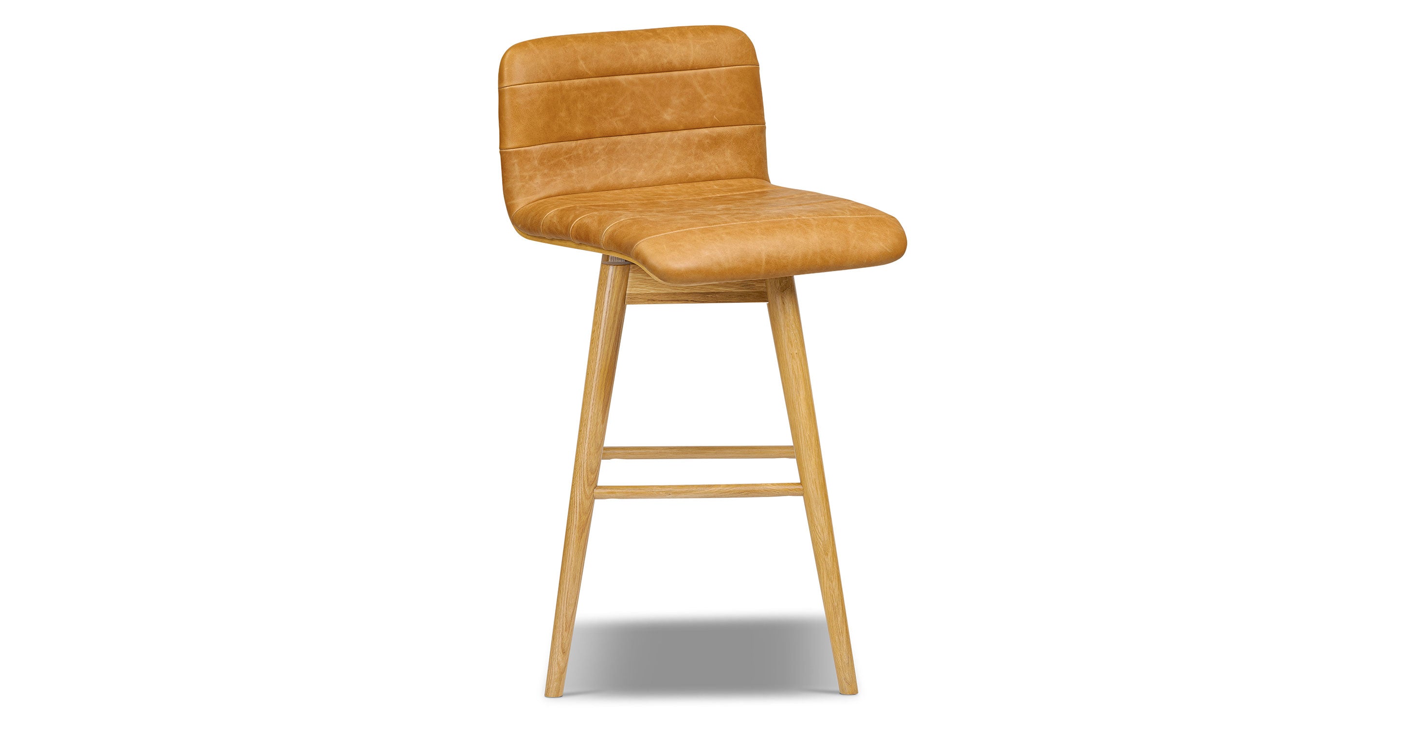 Bassano Genuine Leather Swivel Bar Stool - Adjustable Height Counter Stool for Kitchen Island, Dining Room & Home Bar - Modern & Comfortable Seating