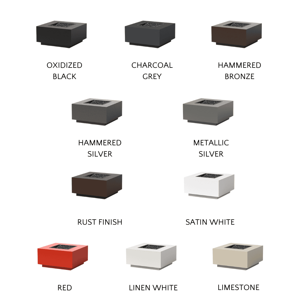 Outdoor Fire Pit Table - Square Concrete Fire Pit with Glass Wind Guard for Patio, Backyard, and Garden - Perfect for Camping, BBQ, and Gatherings