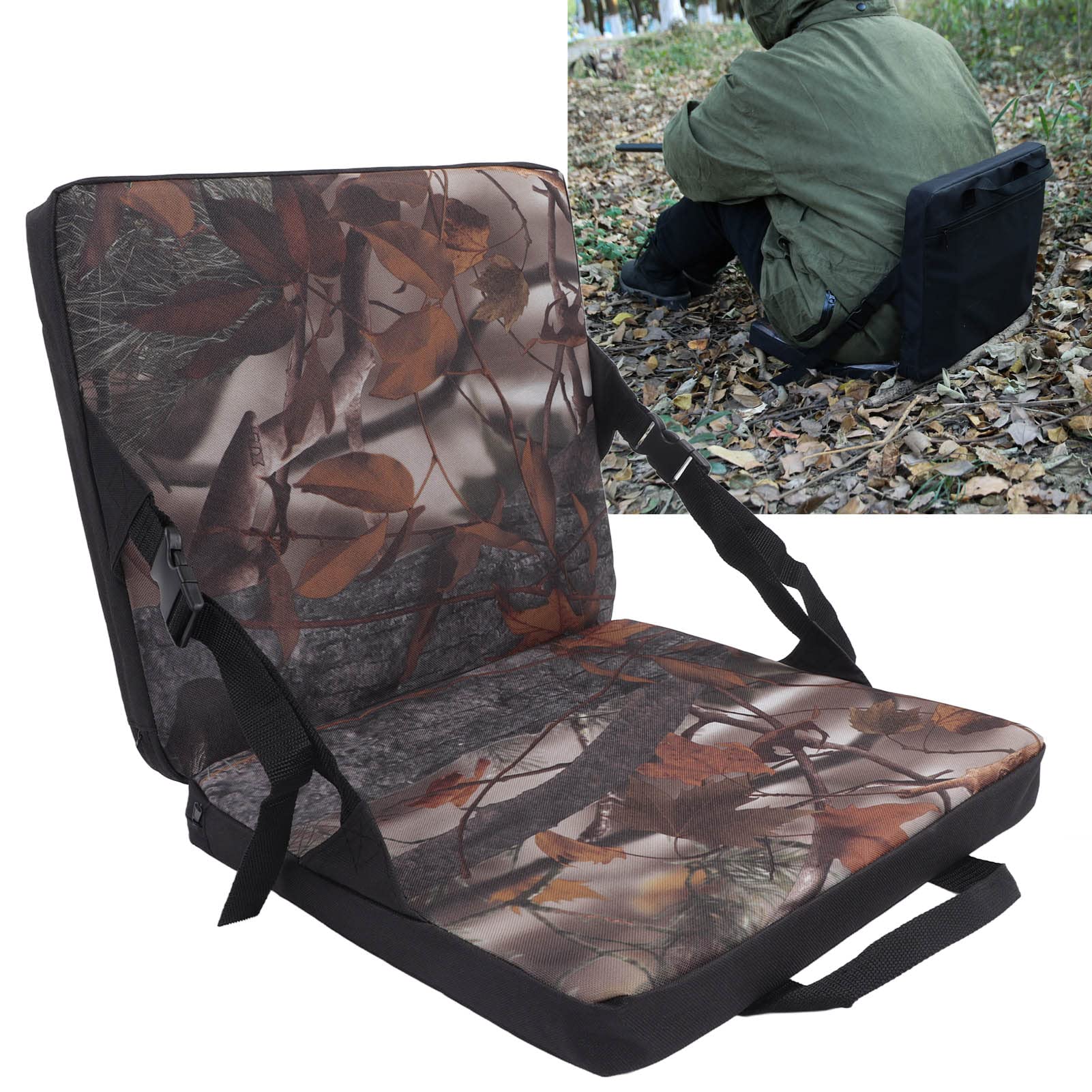 Portable Folding Stadium Seat Cushion - Thick Camouflage Design with Storage Bag | Perfect for Stadium Stands, Camping, Hiking & Beach Outings | Comfortable Outdoor Seating Solution