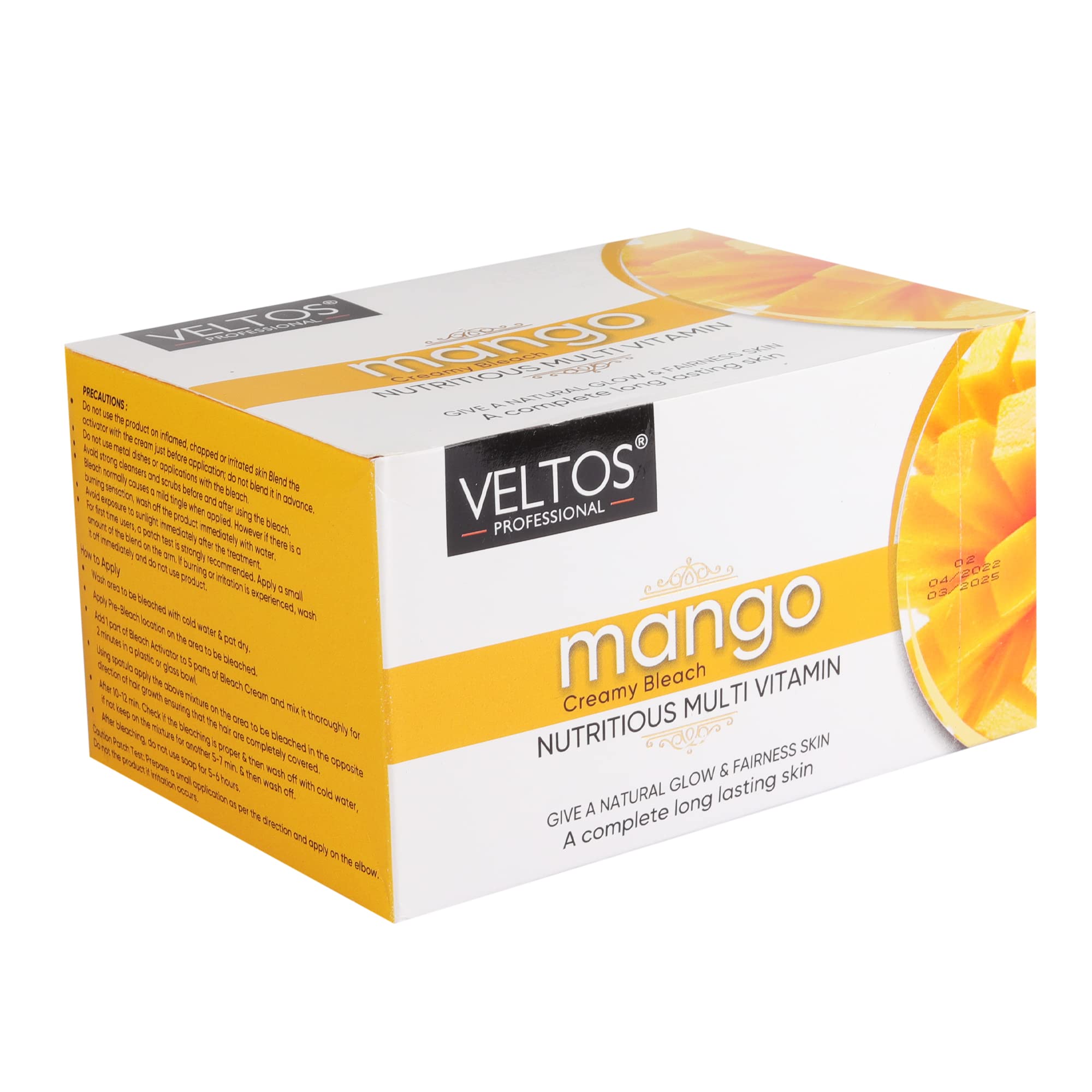 VELTOS Mango Multi Vitamins Nutritious Bleach Cream - Skin Brightening & Glowing Treatment for Men & Women - Perfect for Daily Skincare & Special Occasion Prep