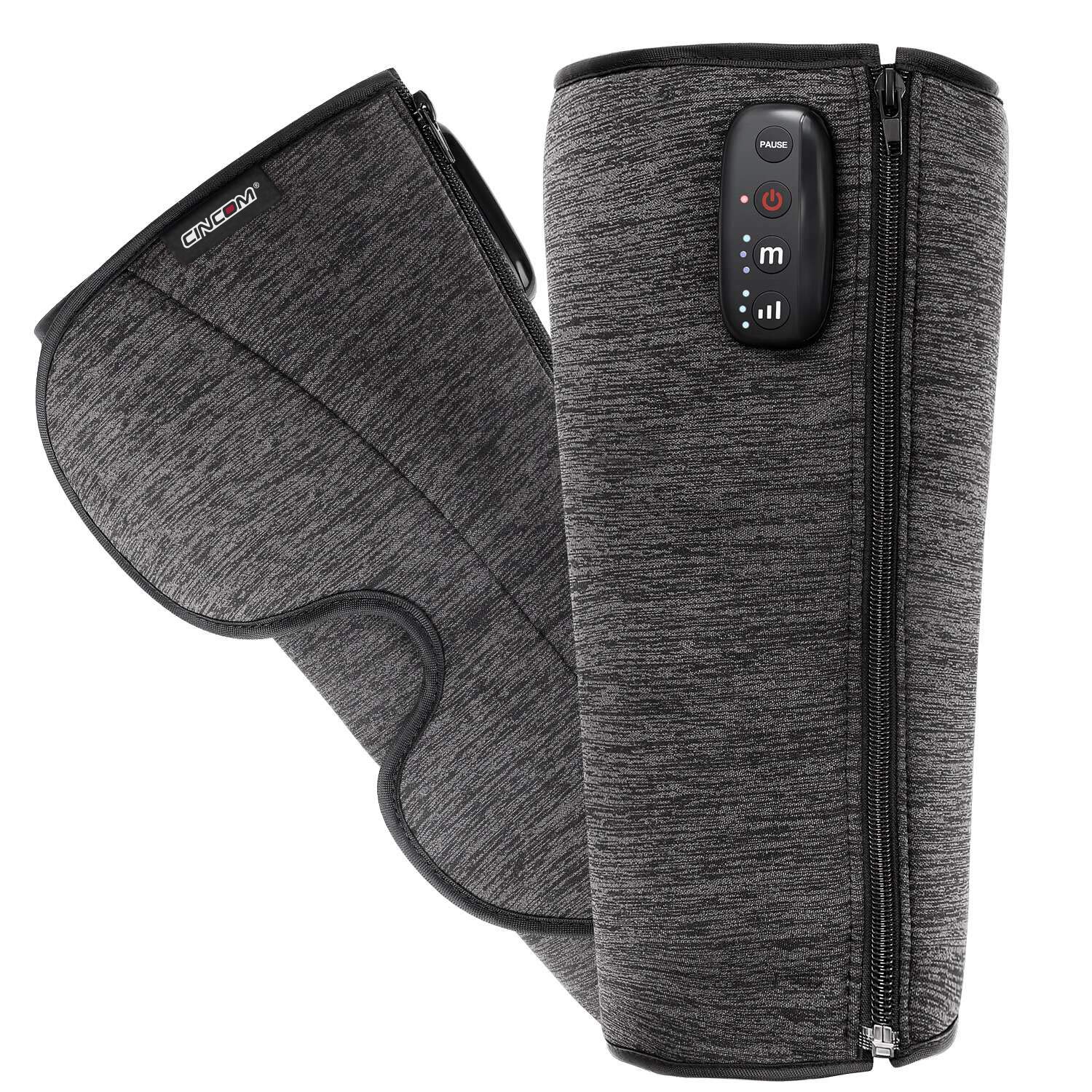 CINCOM Cordless Leg Massager for Calf Pain Relief - Rechargeable Air Compression Massager with 3 Intensity Levels & 3 Modes, Improves Blood Circulation - Perfect Gift for Men & Women (Pair) - Ideal for Post-Workout Recovery, Office Relaxation & Home Use