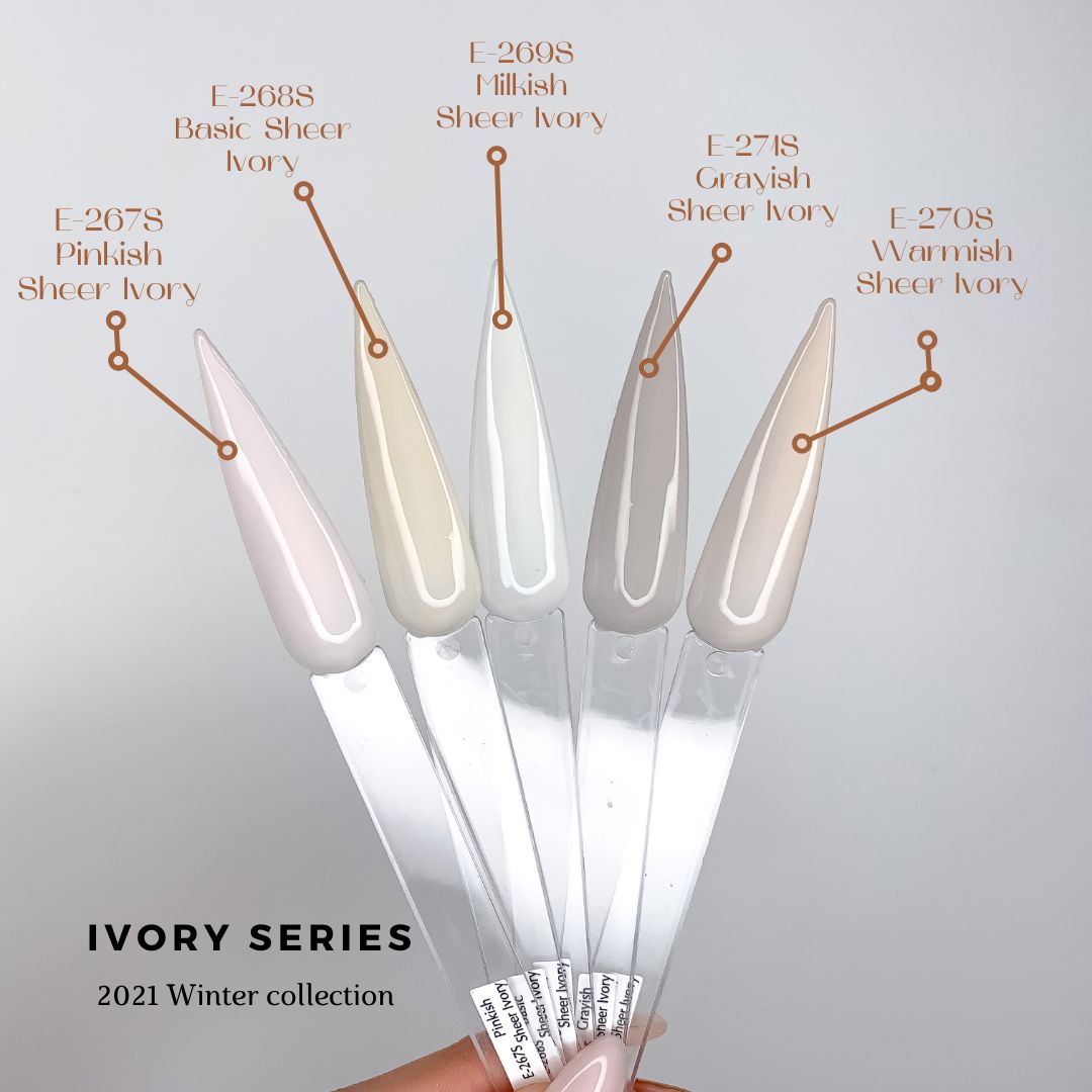 Kokoist Ivory Series E267 E271 - Set of 5 Professional Nail Art Gel Polish Kit for Salon & Home Manicure | Perfect for Nail Artists & DIY Enthusiasts