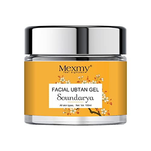 Mexmy Soundarya Ubtan Ultra Light Gel Oil-Free Moisturizer for Face, Body & Hands - Turmeric, Aloe Vera & Saffron Hydrating Cream (100ml) | Daily Skincare for Dry & Sensitive Skin | Perfect for Morning & Night Routine