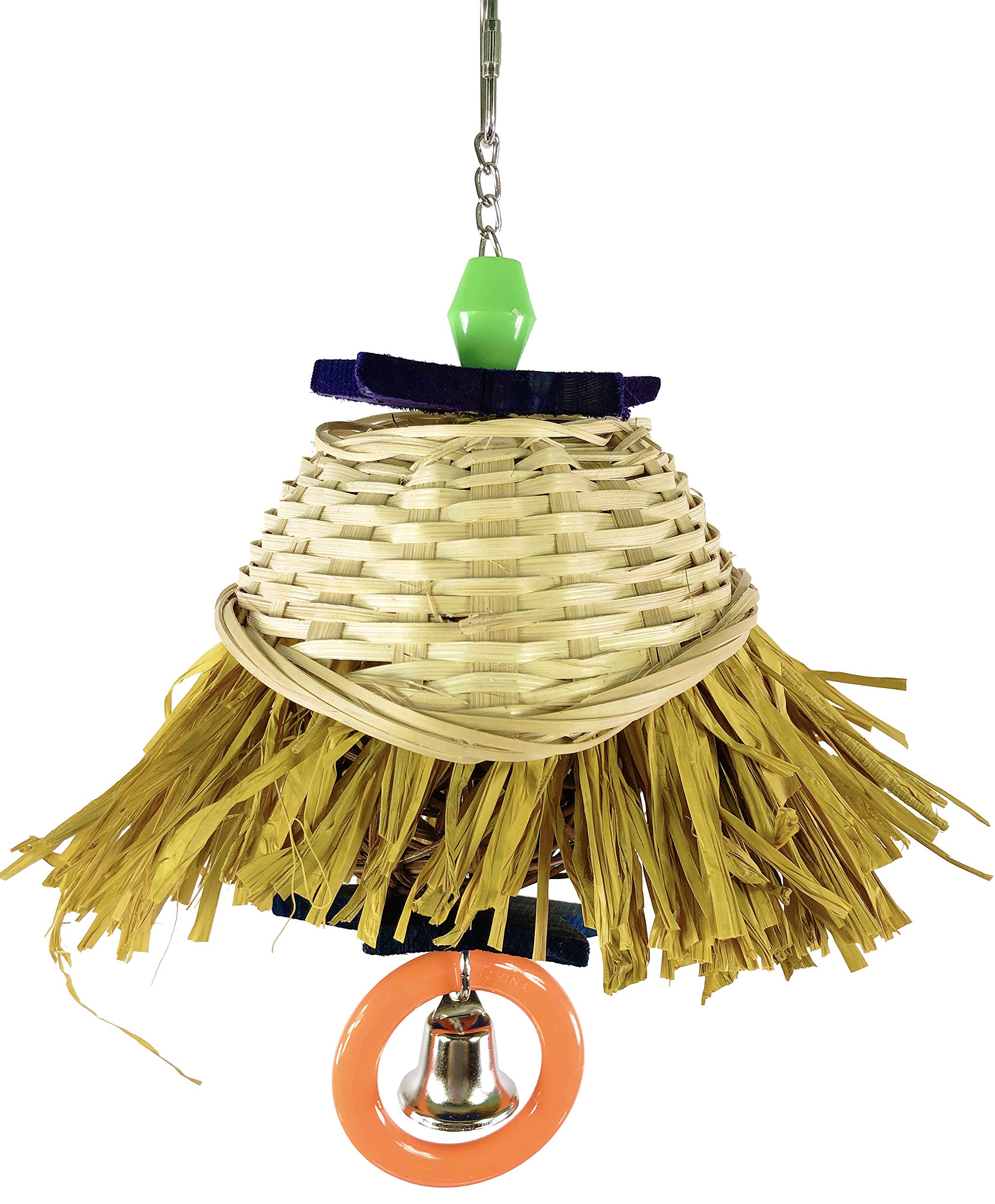Bonka Bird Toys 1892 Scarecrow Parrot Toy - Handmade in USA - Cage Accessories for Cockatiels & Parakeets - Perfect for Foraging & Shredding Fun