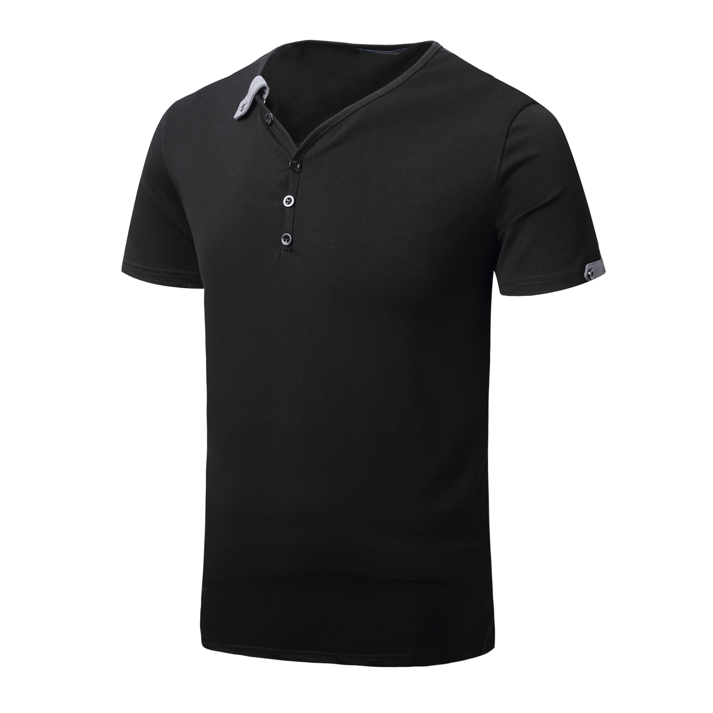 Aiyino Men's Casual V-Neck Button Cuffs Cardigan Short & Long Sleeve T-Shirts | Comfortable Knit Sweater for Everyday Wear, Office & Date Night Outfits