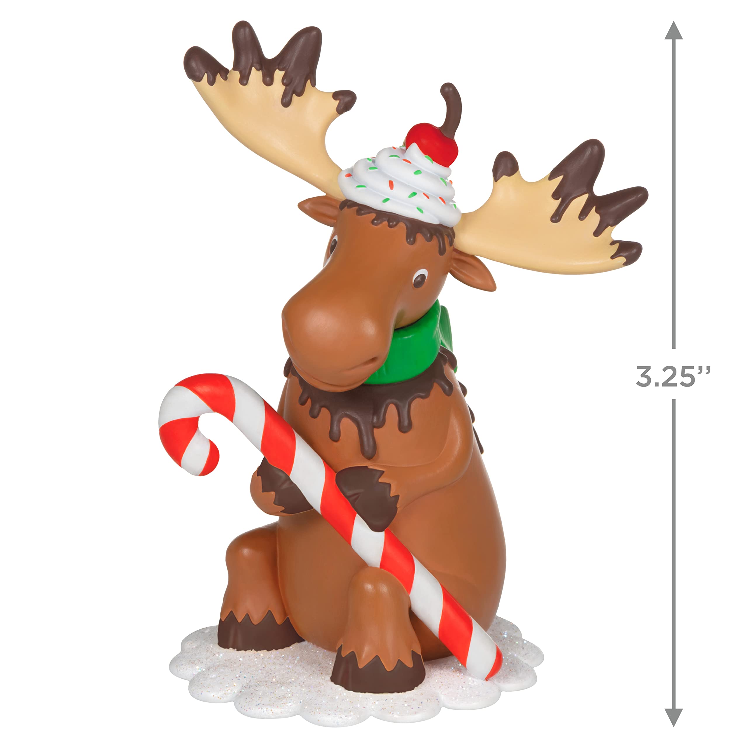 Hallmark Keepsake Christmas Ornament 2022 - Chocolate Moose with Candy Cane Holiday Decoration | Perfect for Christmas Tree Decor, Gift Giving & Festive Home Decor