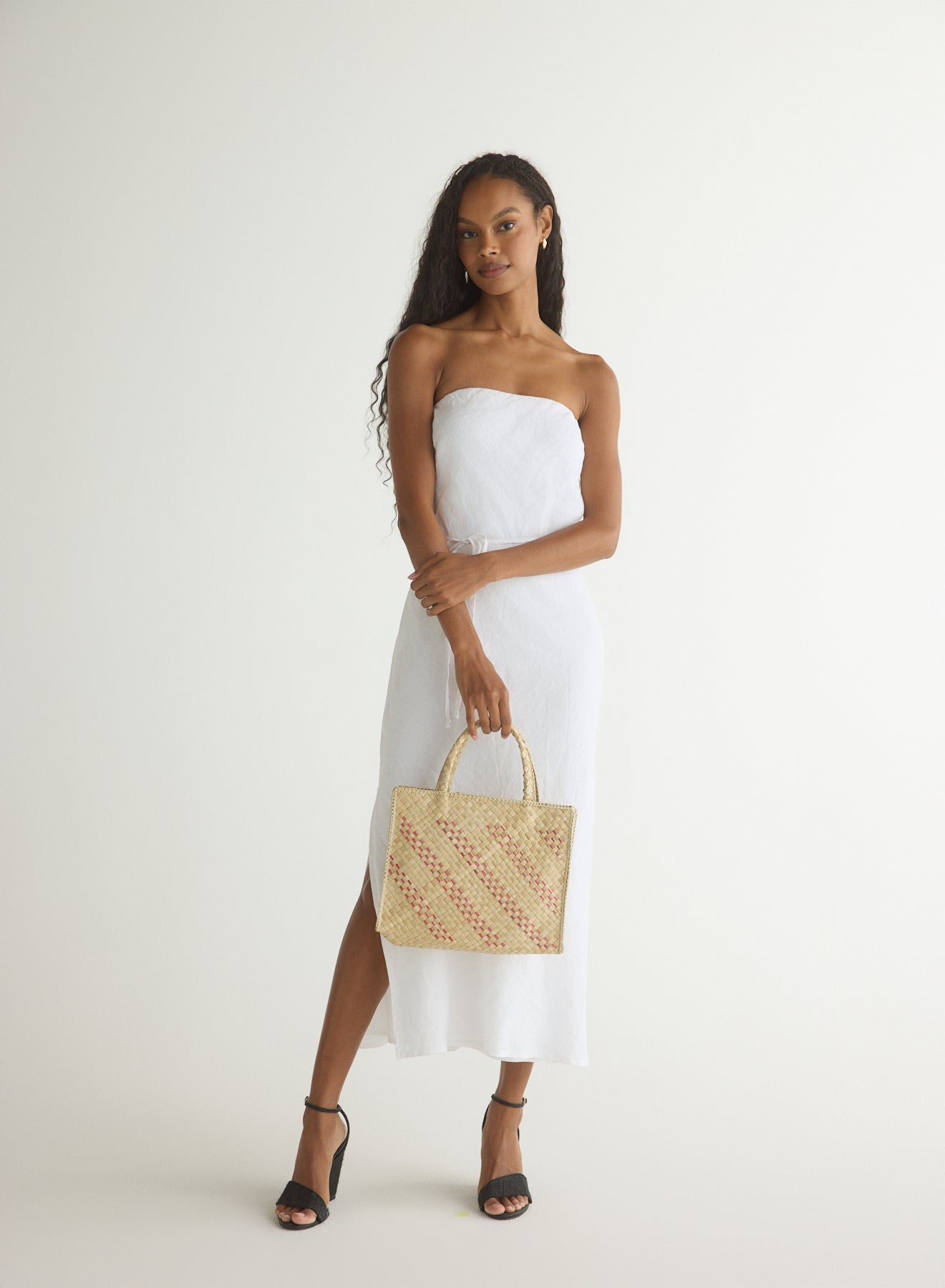 Strapless Bias Maxi Dress for Women - Elegant White Summer Beach Wedding Party Gown - Perfect for Vacations, Date Nights & Special Occasions