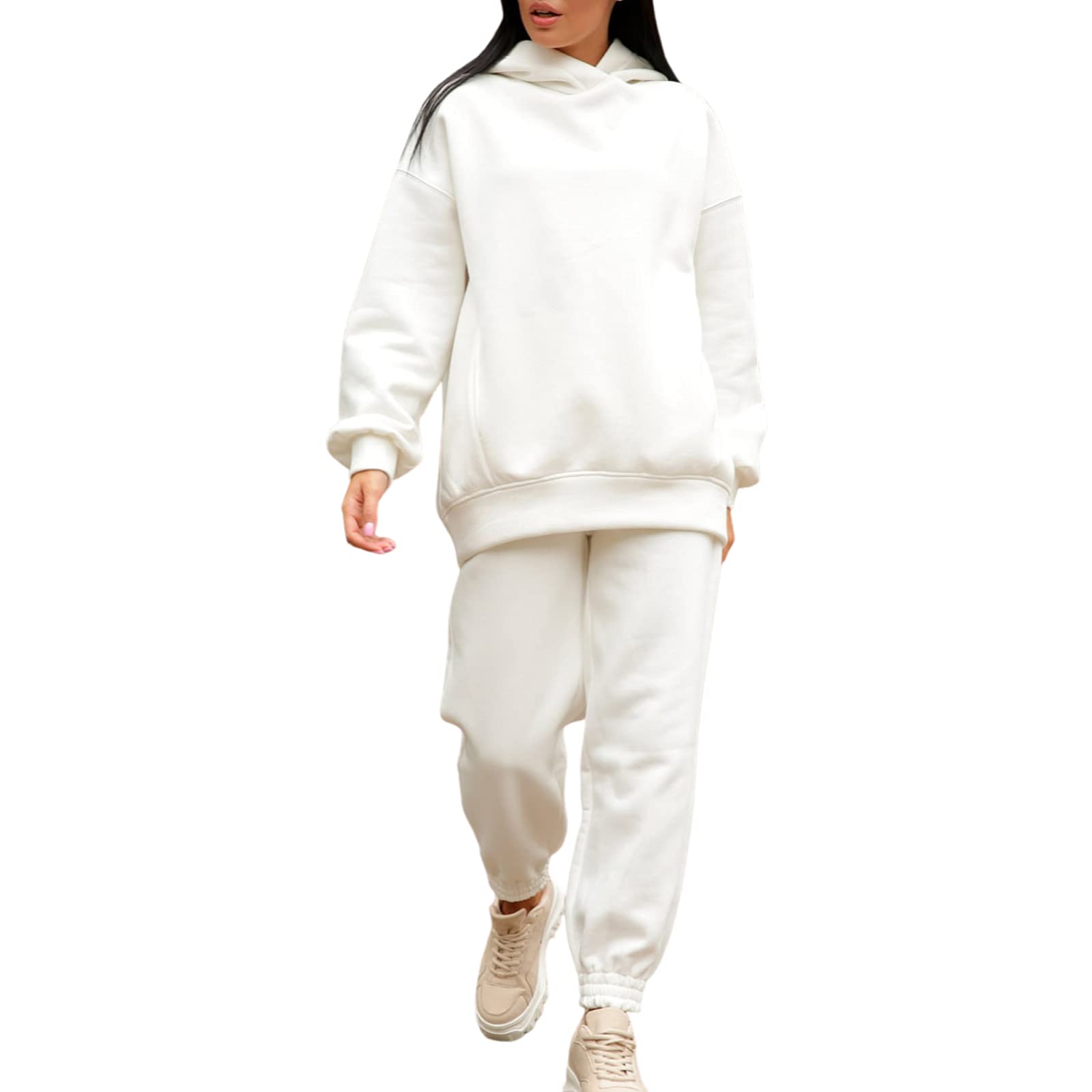 Gloomia Women's Casual Sweatsuit Set - Pullover Hoodie & Jogger Pants | Soft Comfortable Sportswear for Lounge, Gym & Running | Trendy Athleisure Outfit