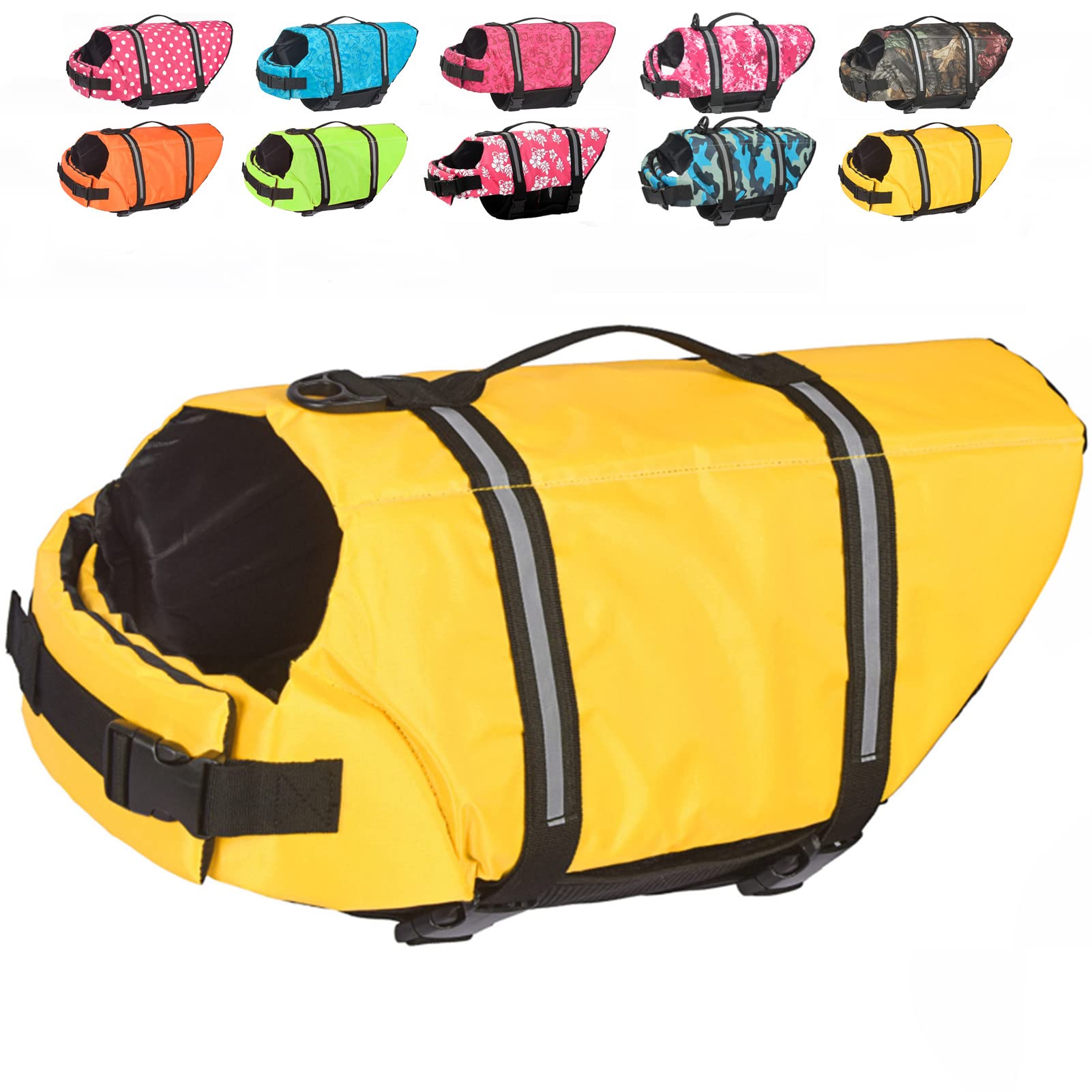 Doglay Dog Life Jacket with Reflective Stripes - Adjustable High Buoyancy Pet Life Vest for Small, Medium & Large Dogs - Perfect for Swimming, Boating & Water Safety