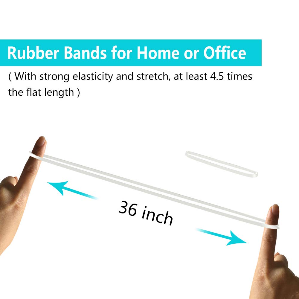 Coopay 180-Piece Large Rubber Bands Bulk - 8 Inch Heavy Duty Strong Elastic Bands for Office, School & Home Use - Secures Trash Cans, Garbage Bags & File Folders (White) - Perfect for Organizing, Bundling & Household Chores