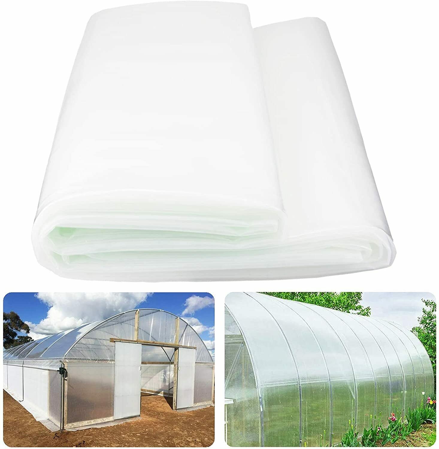 6 mil UV Resistant Clear Greenhouse Plastic Sheeting - Durable Polyethylene Film for Gardening, Farming & Agriculture - 33 x 25FT Hoop Cover - Perfect for Plant Protection, Seed Starting & Season Extension