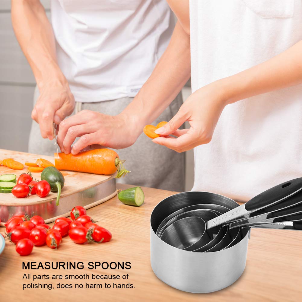 10PCS Stainless Steel Measuring Spoons & Cups Set - Multi-Color Baking Tools for Cooking, Baking & Meal Prep | Perfect for Home Kitchen & Professional Use