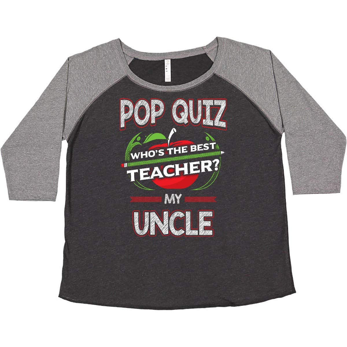 Inktastic Pop Quiz Uncle Best Teacher Women's Plus Size T-Shirt - Funny Teacher Appreciation Gift for Women, Comfortable Casual Wear for Classrooms & School Events