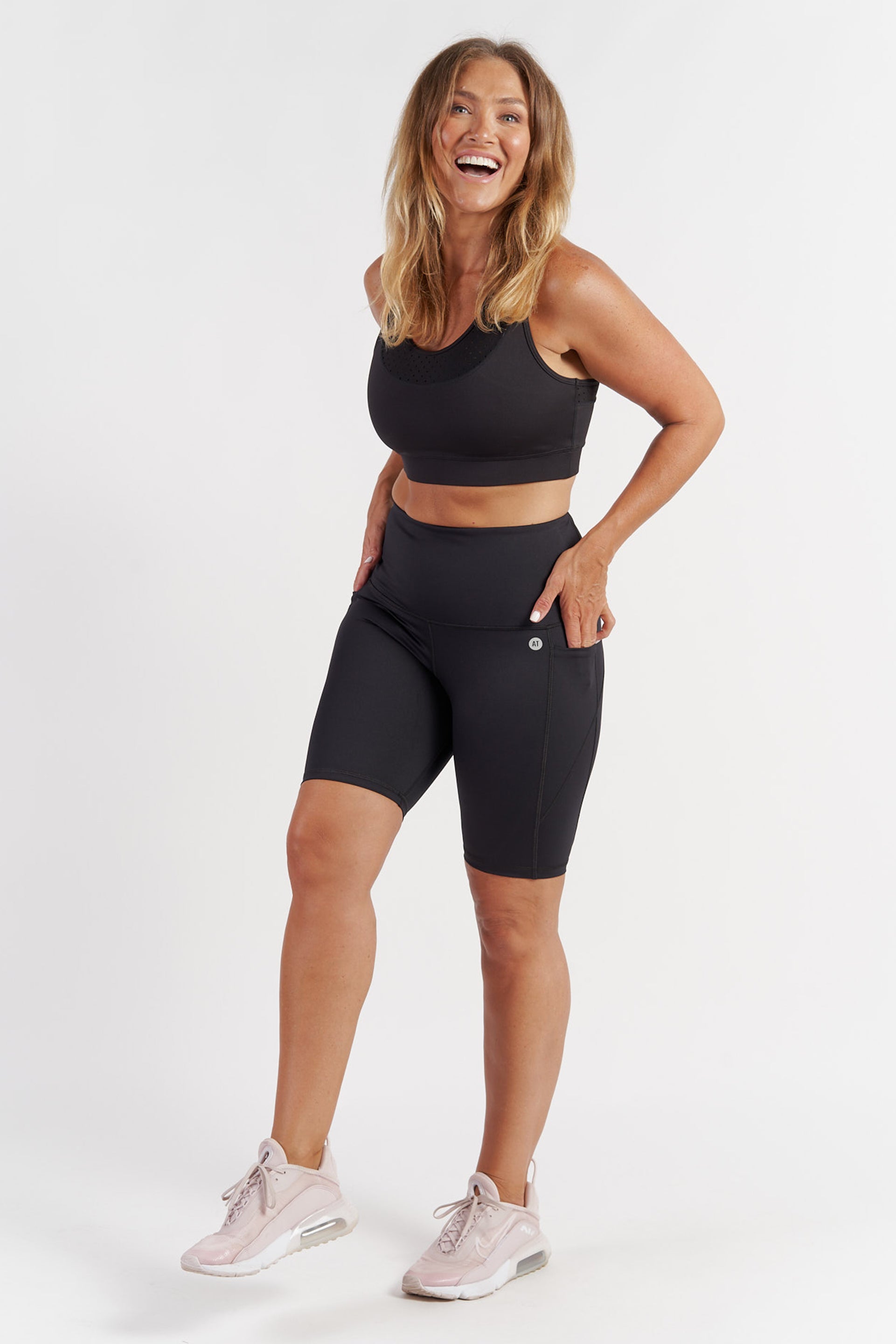 Men's Training Pocket Bike Shorts - Black - Comfortable & Breathable for Cycling, Running & Workouts