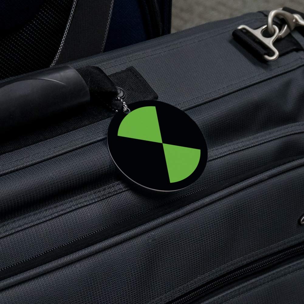Ben 10 Official Logo Round Luggage ID Tag - Durable Suitcase Name Tag for Carry-On Bags - Perfect for Travel, School Backpacks & Kids' Luggage Identification
