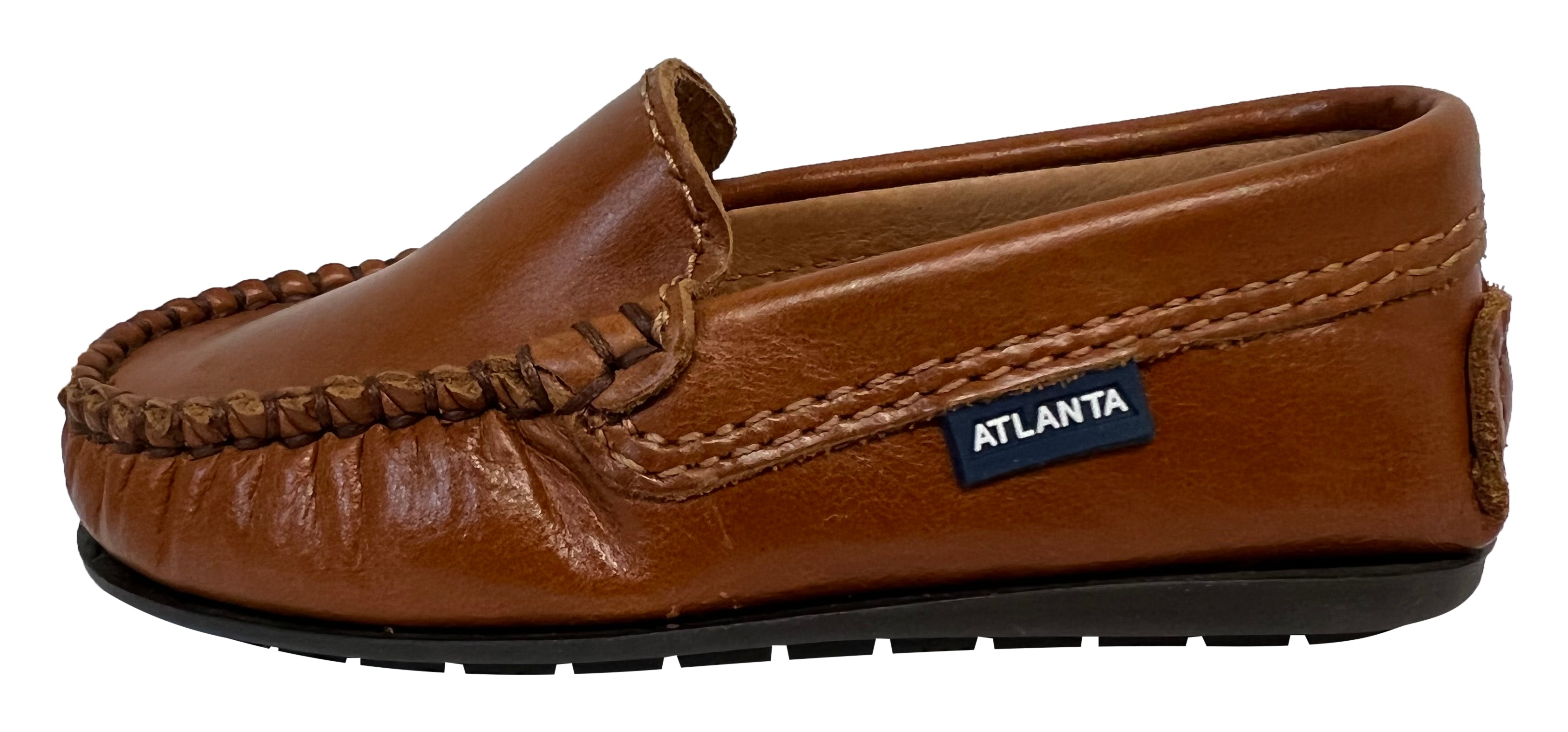 Atlanta Boys & Girls Leather Moccasin Loafers in Tawny Sierra - Comfortable Kids' Slip-On Shoes for School, Play & Special Occasions