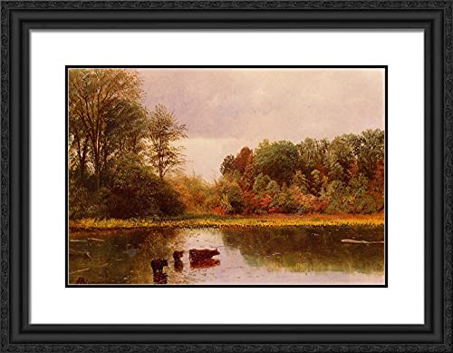 Black Ornate Wood Frame with Double Matting