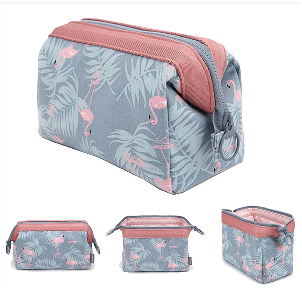 Light Blue Makeup Bag for Women - Travel Cosmetic Organizer with YKK Zipper, Brush Pouch & Jewelry Storage | Portable Toiletry Kit for Cosmetics, Electronics & Hard Drives | Perfect for Travel, Gym & Daily Use