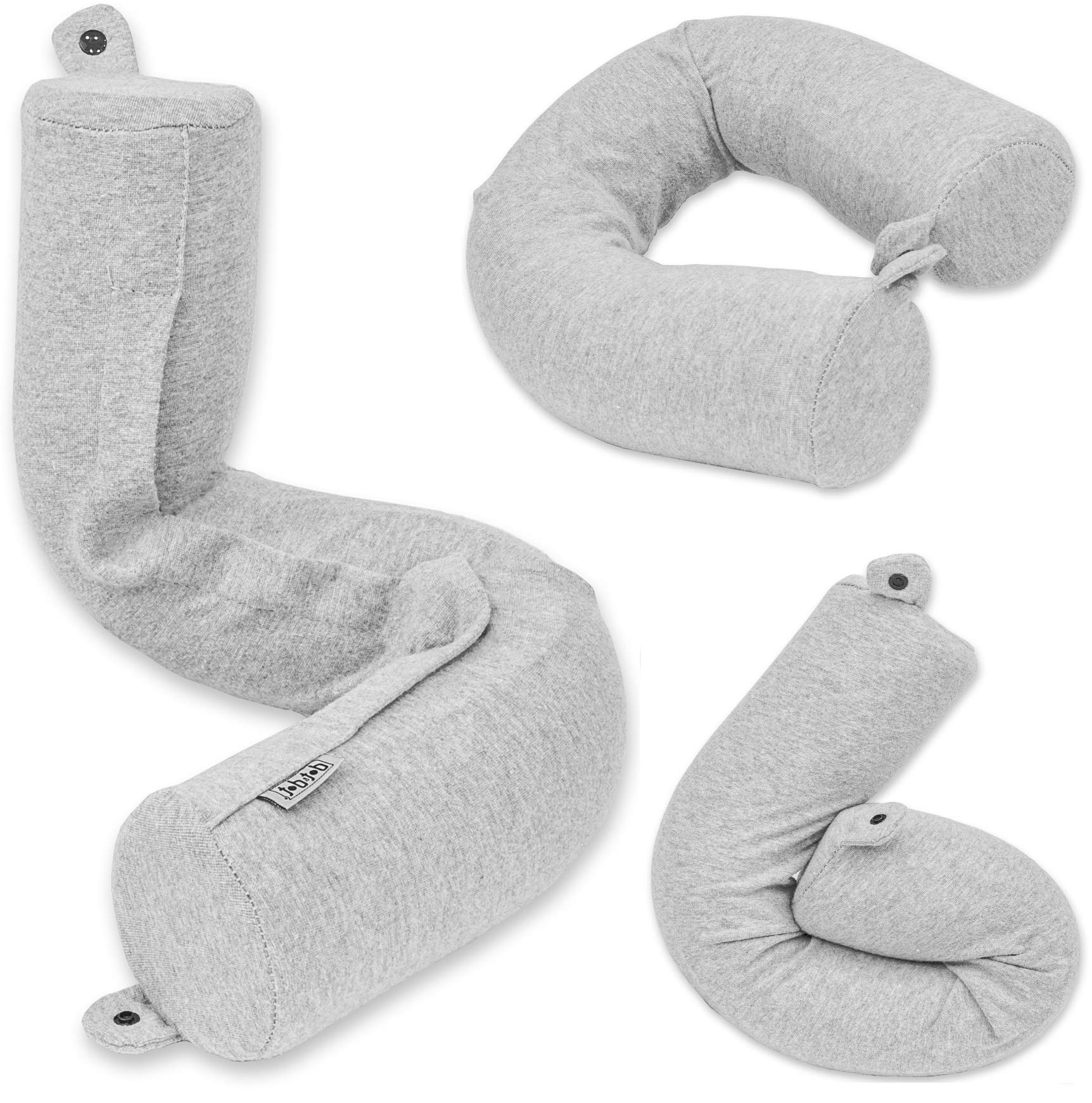 Dot&Dot Twist Memory Foam Travel Pillow for Airplanes - Adjustable Neck Support Pillow for Sleeping on Flights, Car Rides & Office Naps - Ergonomic Chin, Lumbar and Leg Support - Bendable Travel Neck Roll Pillow for Air Travel, Road Trips & Home Use