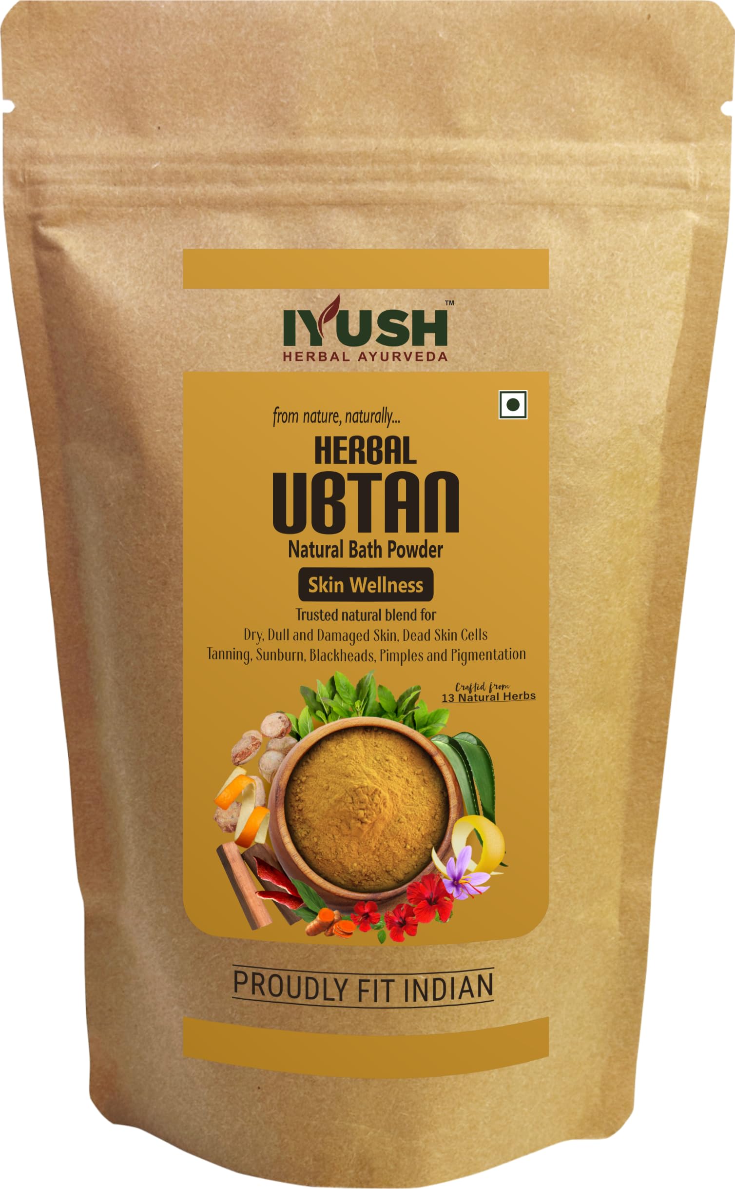 IYUSH Herbal Ayurveda Ubtan Powder – 400gm | Natural Turmeric Face Wash & Exfoliating Scrub | Brightening & Healing Skin Care | Bridal Glow Treatment | For Daily Cleansing & Special Occasion Prep