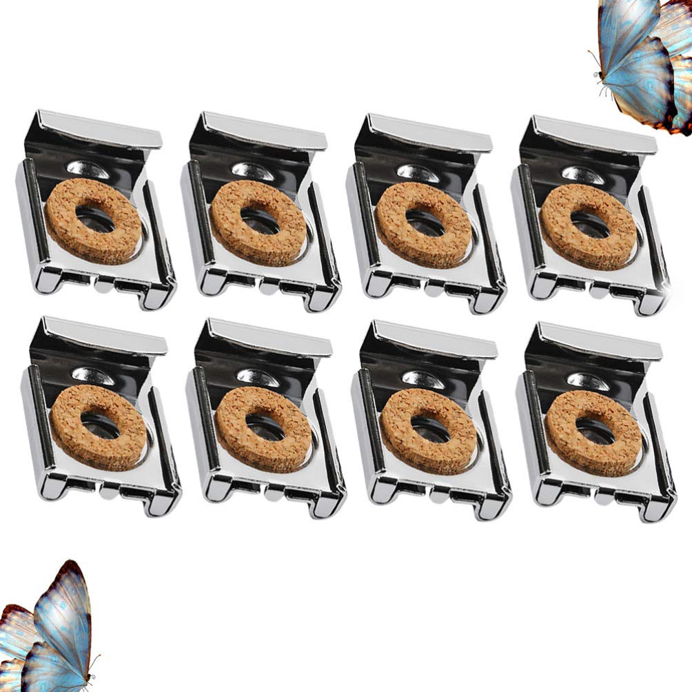 8-Pack Spring Loaded Mirror Mounting Clips - Heavy Duty Glass Fixing Clips for Wall Mirrors, Bathroom Mirrors & Frameless Glass (Perfect for Home, Gym, Salon Installation)