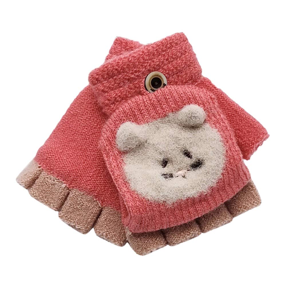 Cozy Convertible Fingerless Toddler Mittens for Baby Girls - Warm Knitted Winter Gloves for Infants & Toddlers - Perfect for Outdoor Play, Stroller Walks & Cold Weather Protection