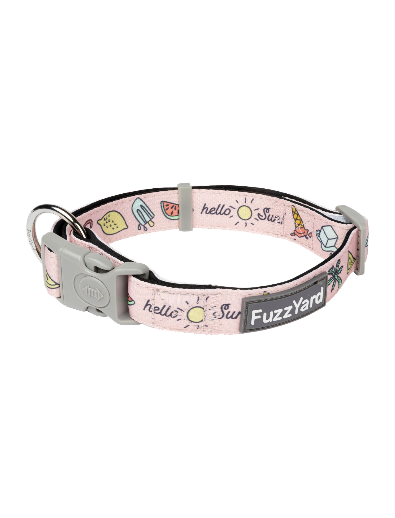 Fuzzyard Hello Sun Reflective Dog Collar - Adjustable Pet Collar for Small, Medium & Large Dogs - Perfect for Daytime & Nighttime Walks, Outdoor Adventures