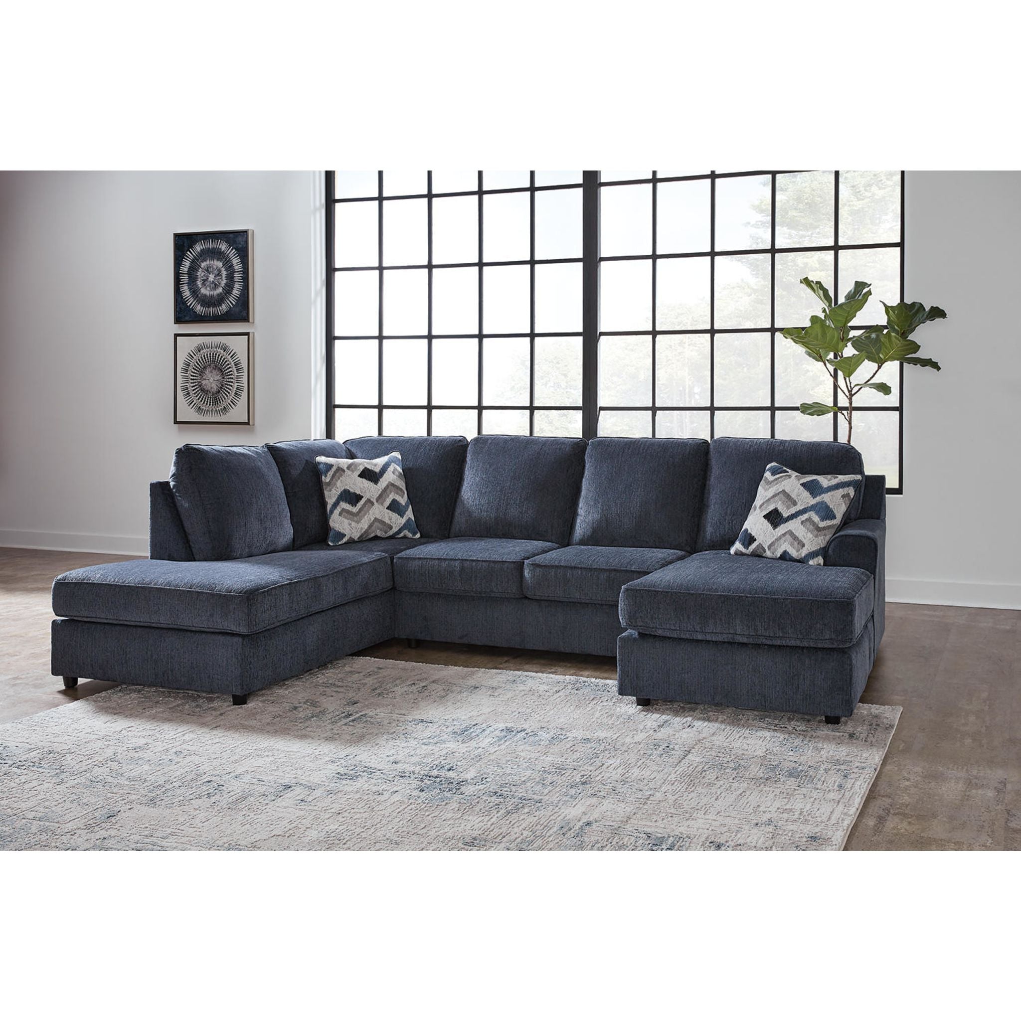 Albar Place 2-Piece Sectional Sofa with Chaise Lounge - Modern L-Shaped Couch for Living Room, Apartment & Small Spaces