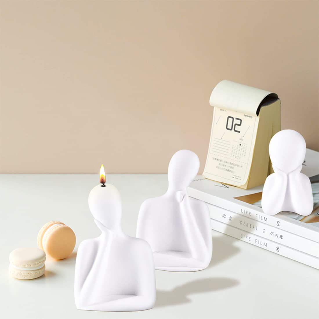 Voyyphixa 3D Human Silicone Molds for DIY Candles, Resin Art, Soap Making & Clay Crafts - Realistic Body Sculpture Molds for Aromatherapy, Home Decor & Gift Making (Candle C)