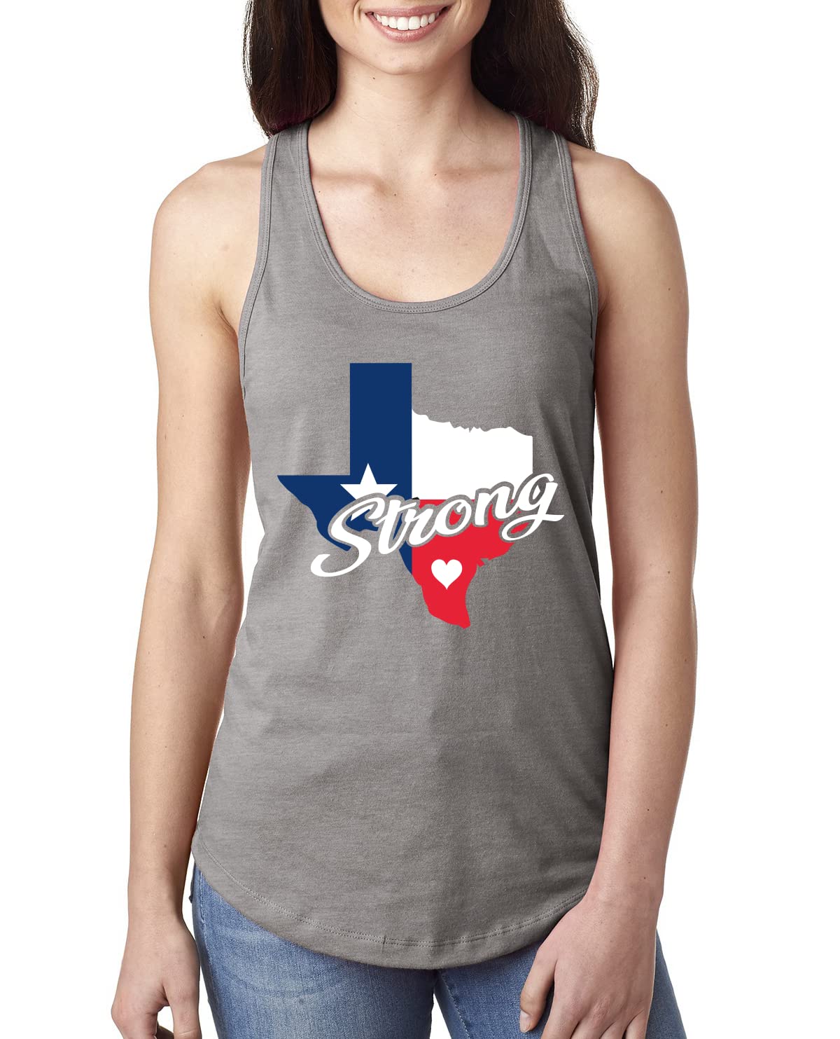 Texas Strong Proud Texan Flag Map Americana American Pride Women's Racerback Tank Top - Perfect for Patriotic Events, BBQ Parties & Summer Outfits