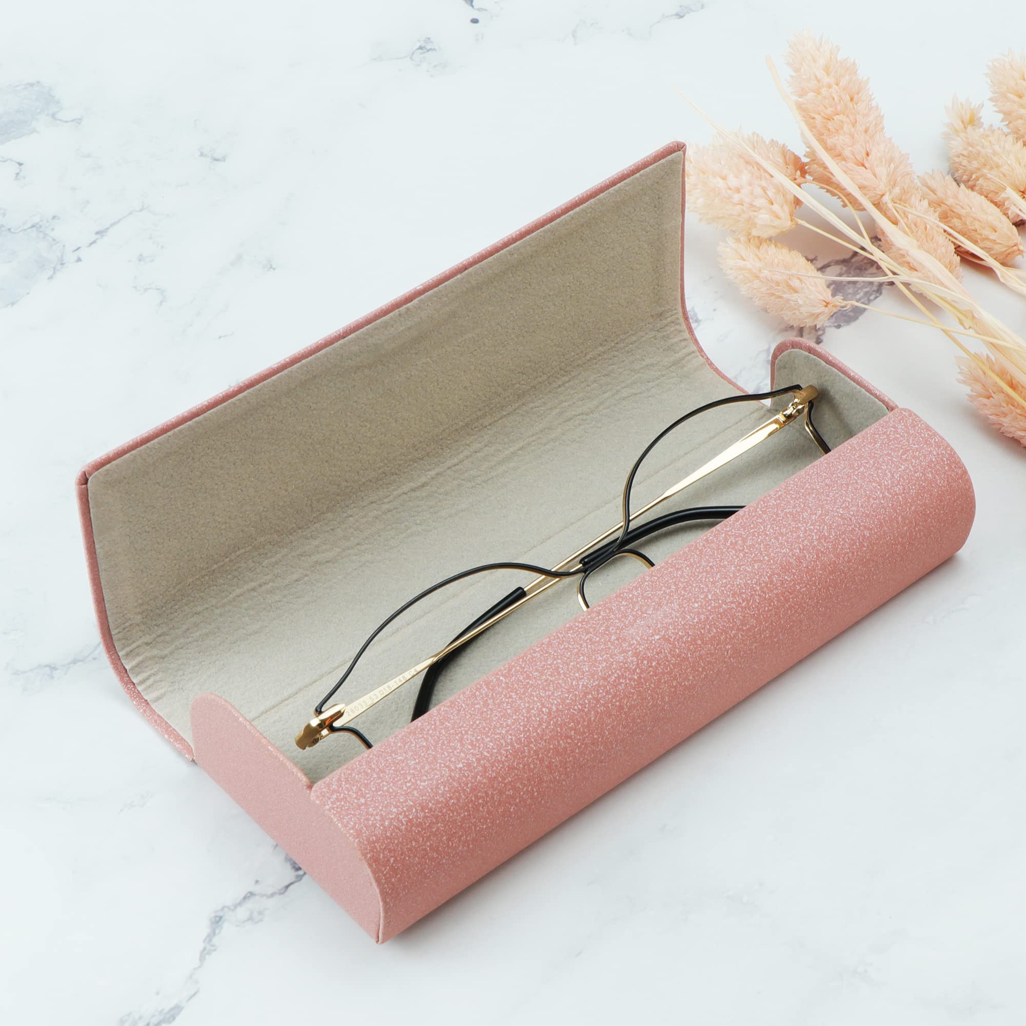 LifeArt Hard Shell Eyeglass Case - Durable PU Leather Sunglass Holder for Women & Men | Lightweight, Portable & Stylish | Perfect for Travel, Work & Everyday Use
