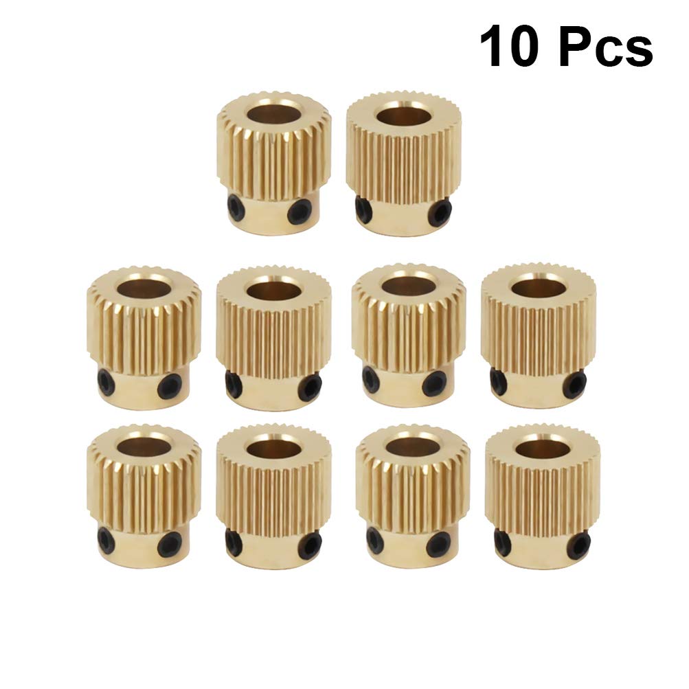 10PCS 40T Brass Extrusion Gears - 40 Tooth Drive & Feeding Wheels for 3D Printers, CNC Machines, and DIY Projects - Durable Brass Gear Set for Smooth Extrusion and Precision Motion Control