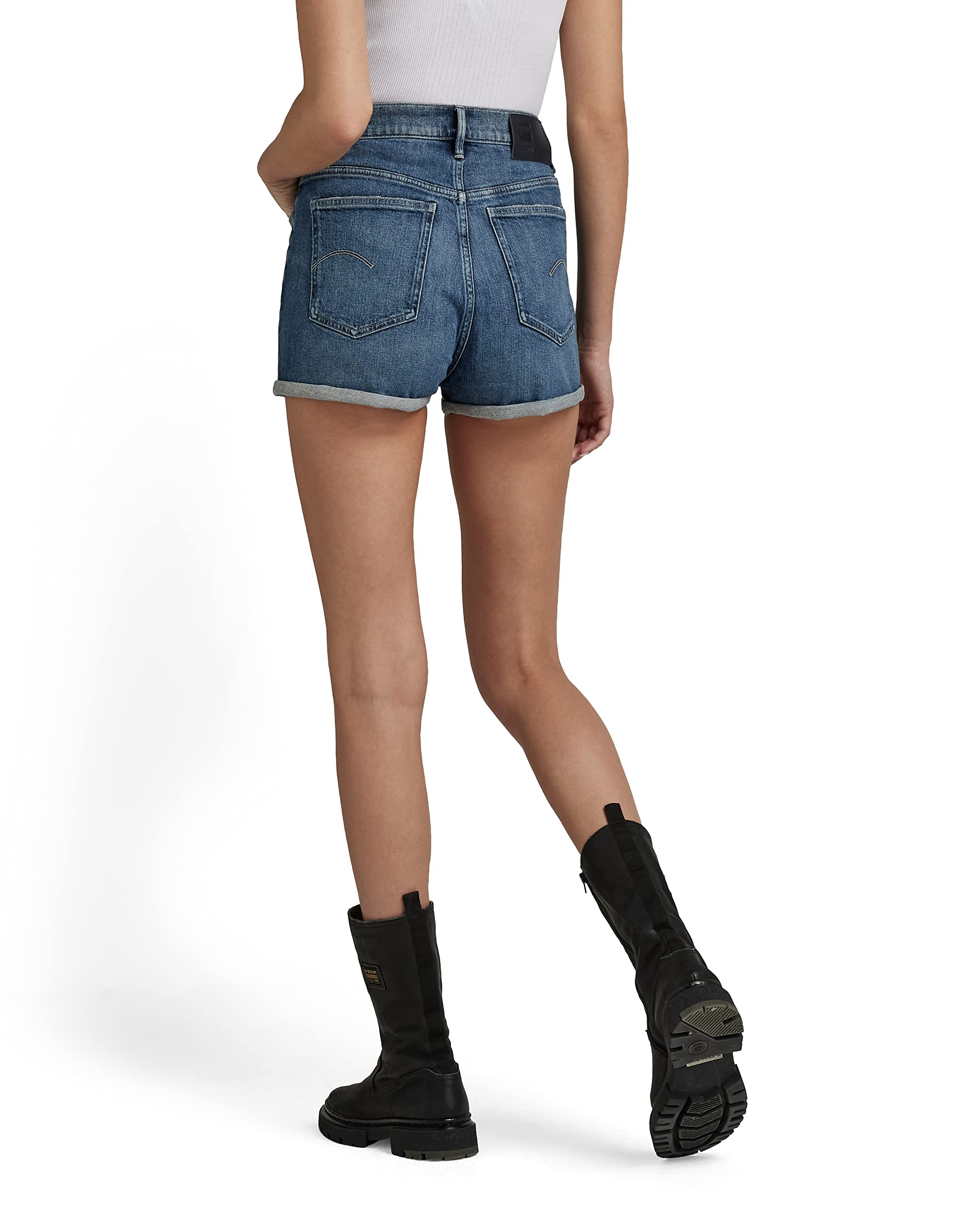 G-STAR Women's Tedie Ultra High Rise Denim Shorts - Stylish Distressed Denim Shorts for Women | Perfect for Summer Outfits, Beach Vacations & Casual Streetwear