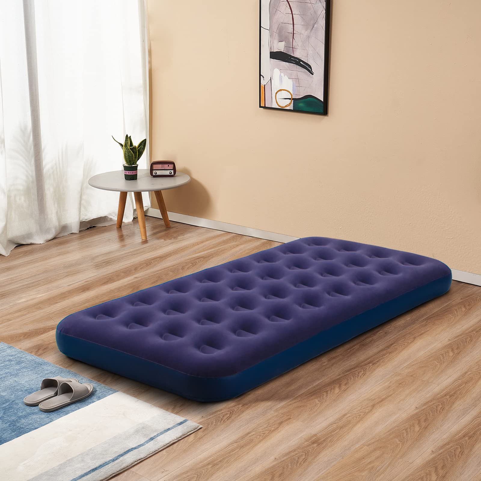 Twin Size Air Mattress - Inflatable Bed for Camping, Guest & Home Use | Portable Blow Up Sleeping Pad with Built-in Pump | Perfect for Outdoor Adventures, Sleepovers & Emergency Guests