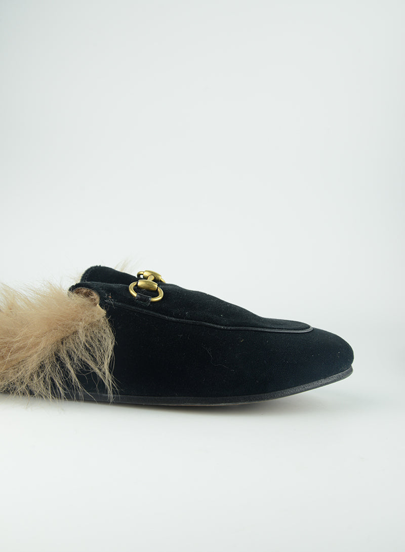Gucci Sabot Princetown Black Suede Slippers - Size 39 | Luxury Loafers for Women | Perfect for Home, Office & Casual Outings